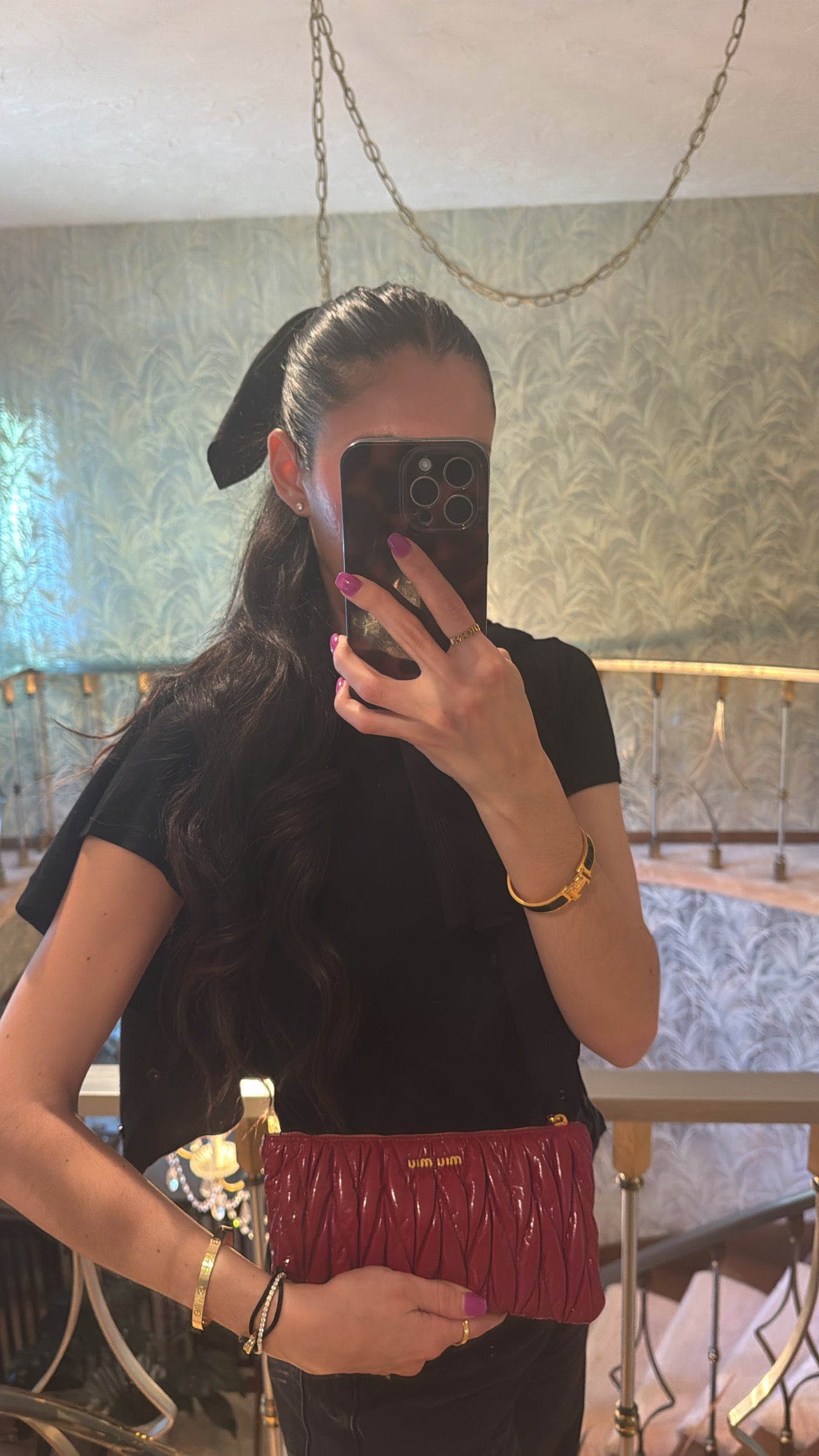 Miu Miu Red Patent Leather Clutch/Wristlet
