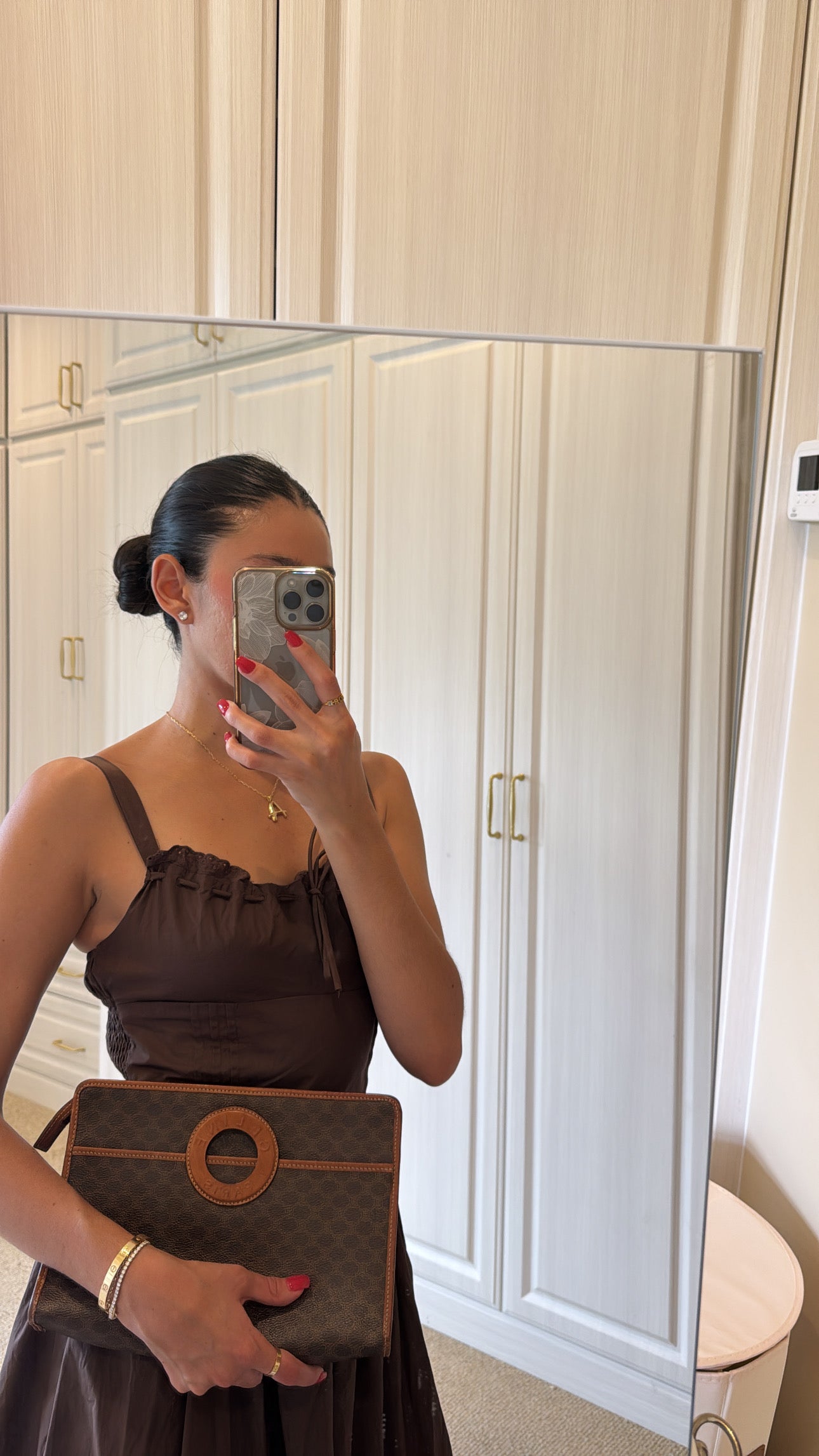 Vintage Celine Macadam Clutch- Brown