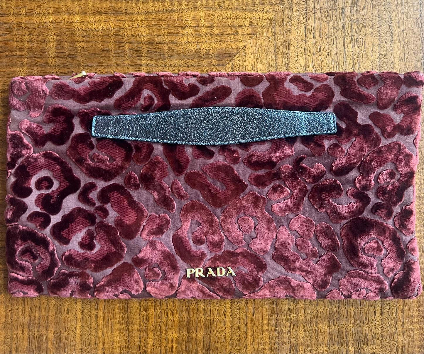Prada Velvet Leopard Clutch