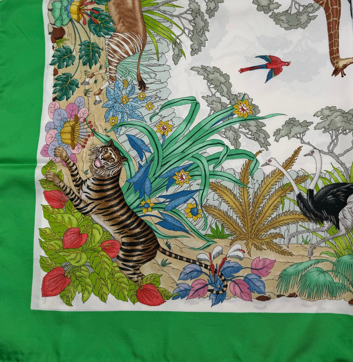 Vintage Gucci Silk Scarf- Green