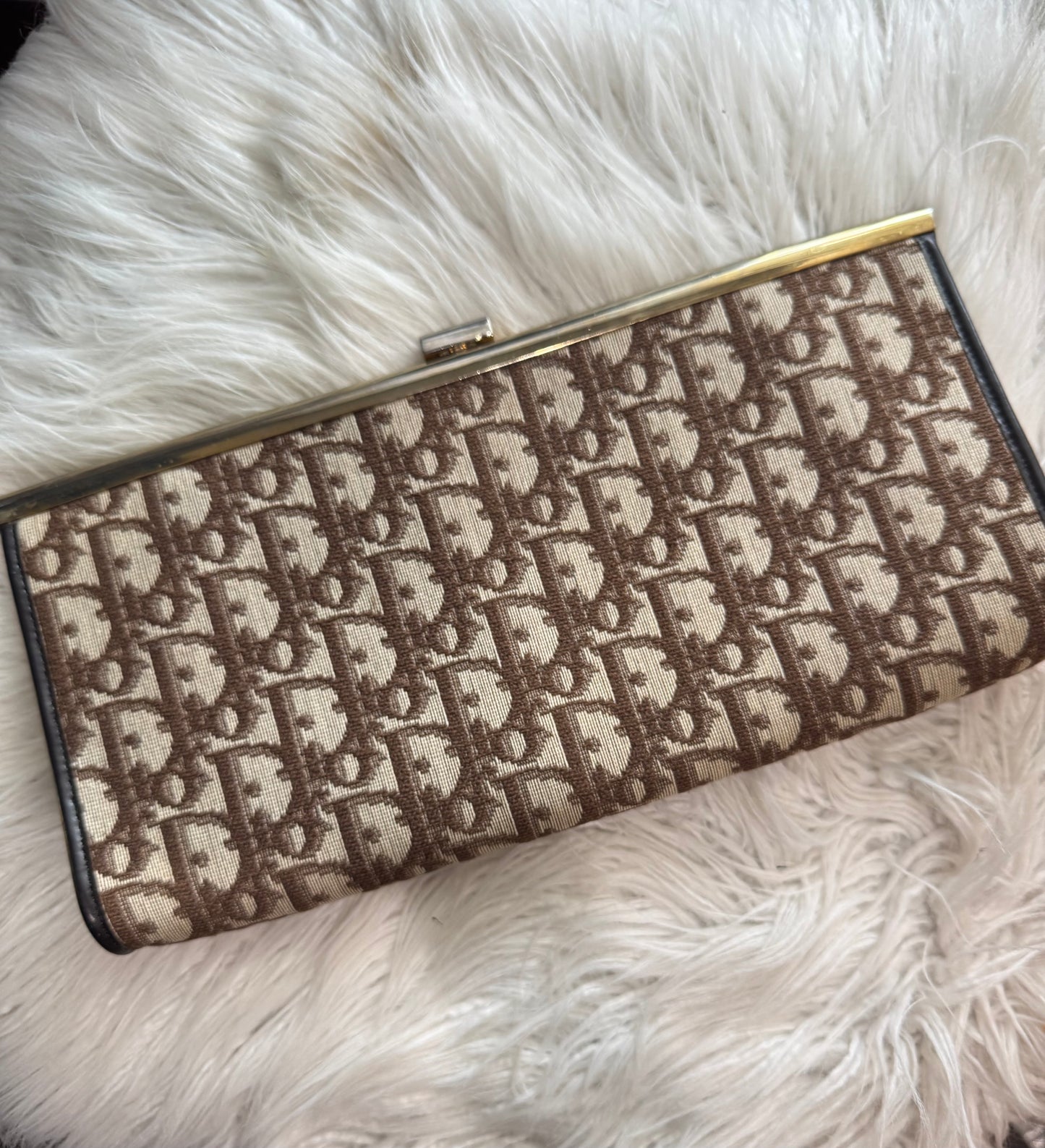 Vintage Dior Brown Trotter Clutch