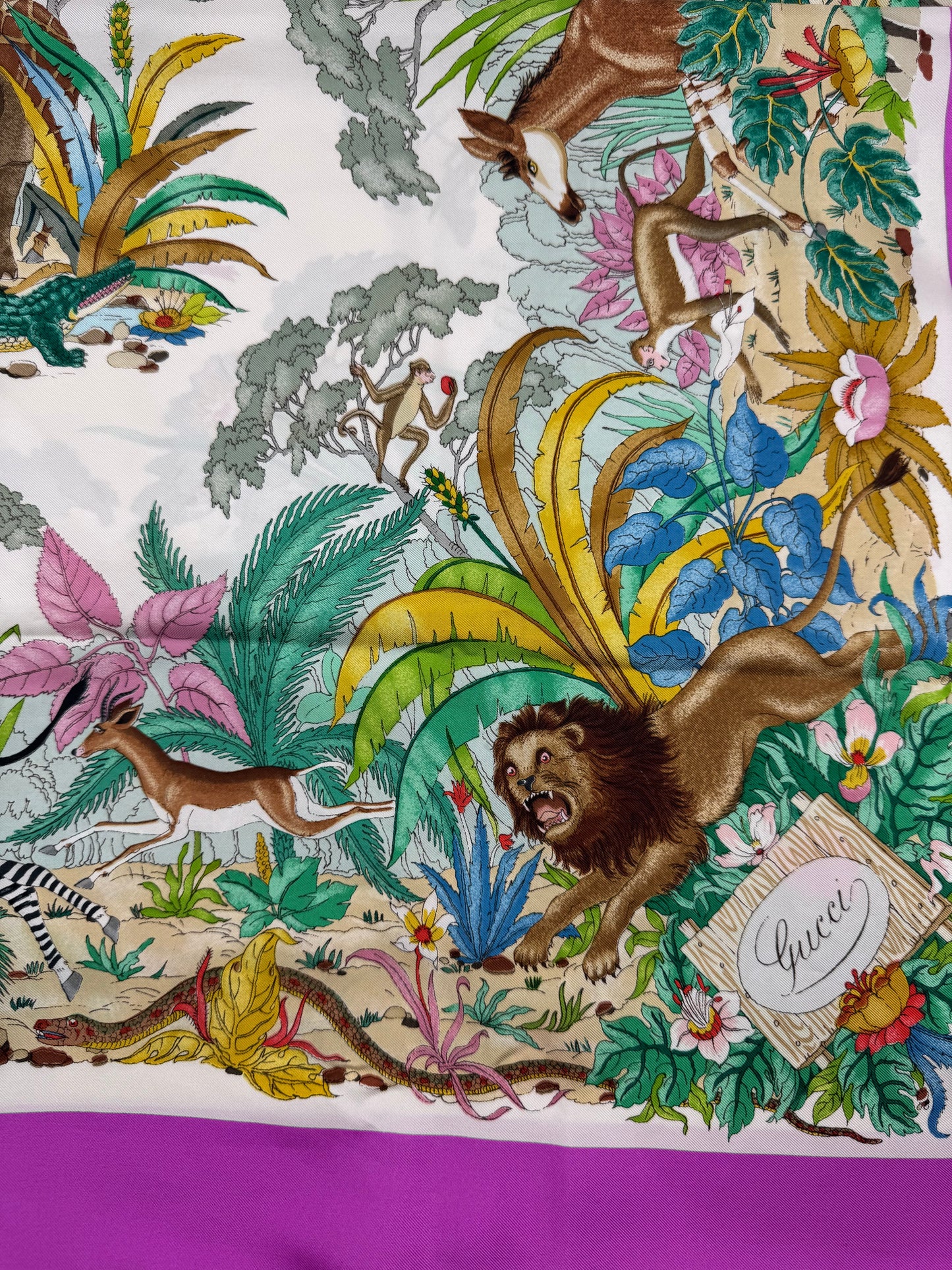 Vintage Gucci Silk Scarf- Pink