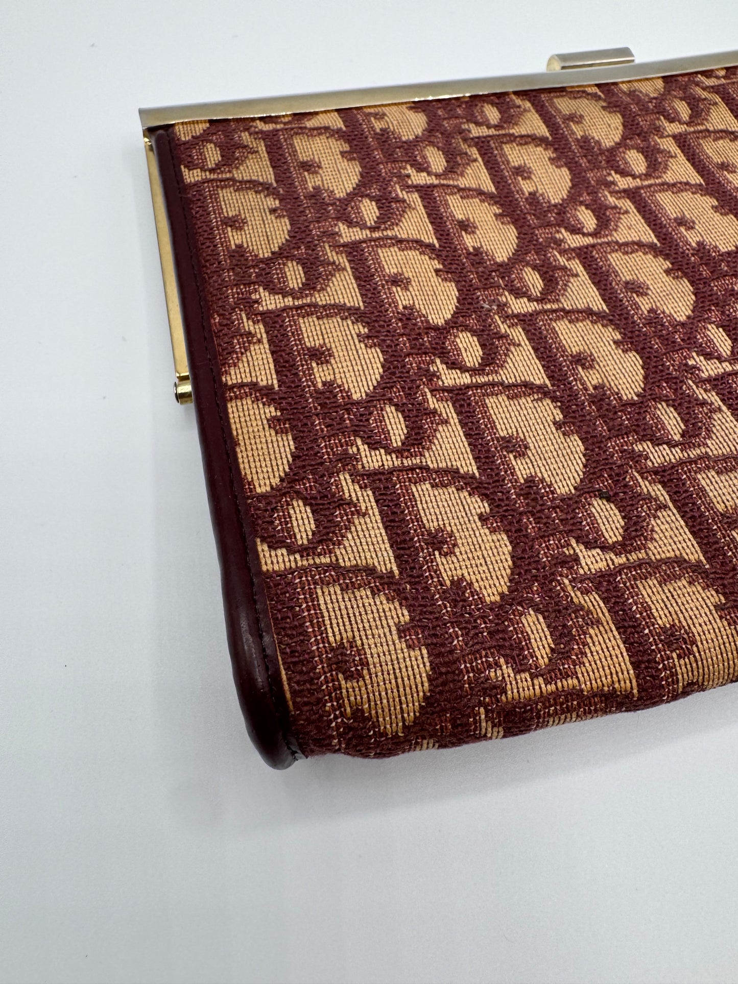 Vintage Dior Burgundy Trotter Clutch