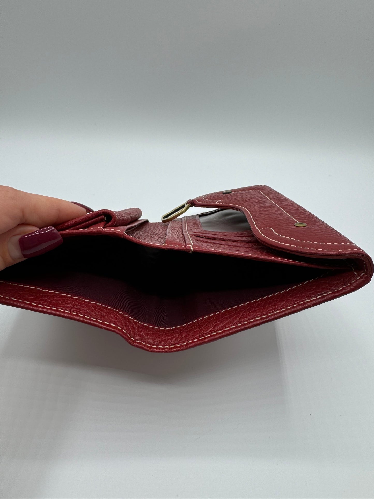 Vintage Dior Red Saddle Wallet