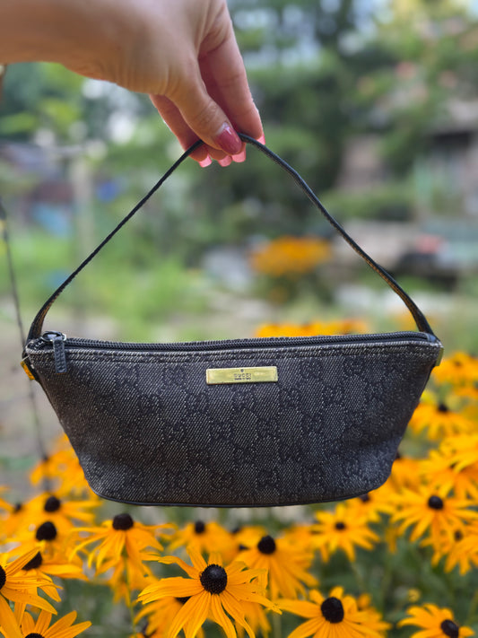 Vintage Gucci Denim Boat Bag