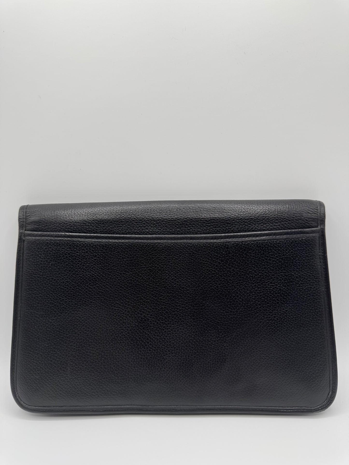 Vintage YSL Black Leather Clutch