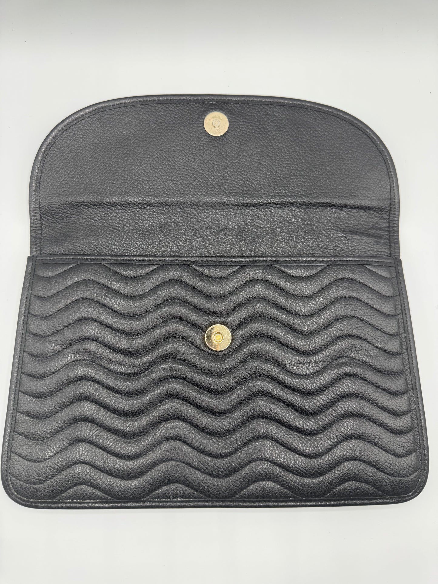 Vintage YSL Black Leather Clutch