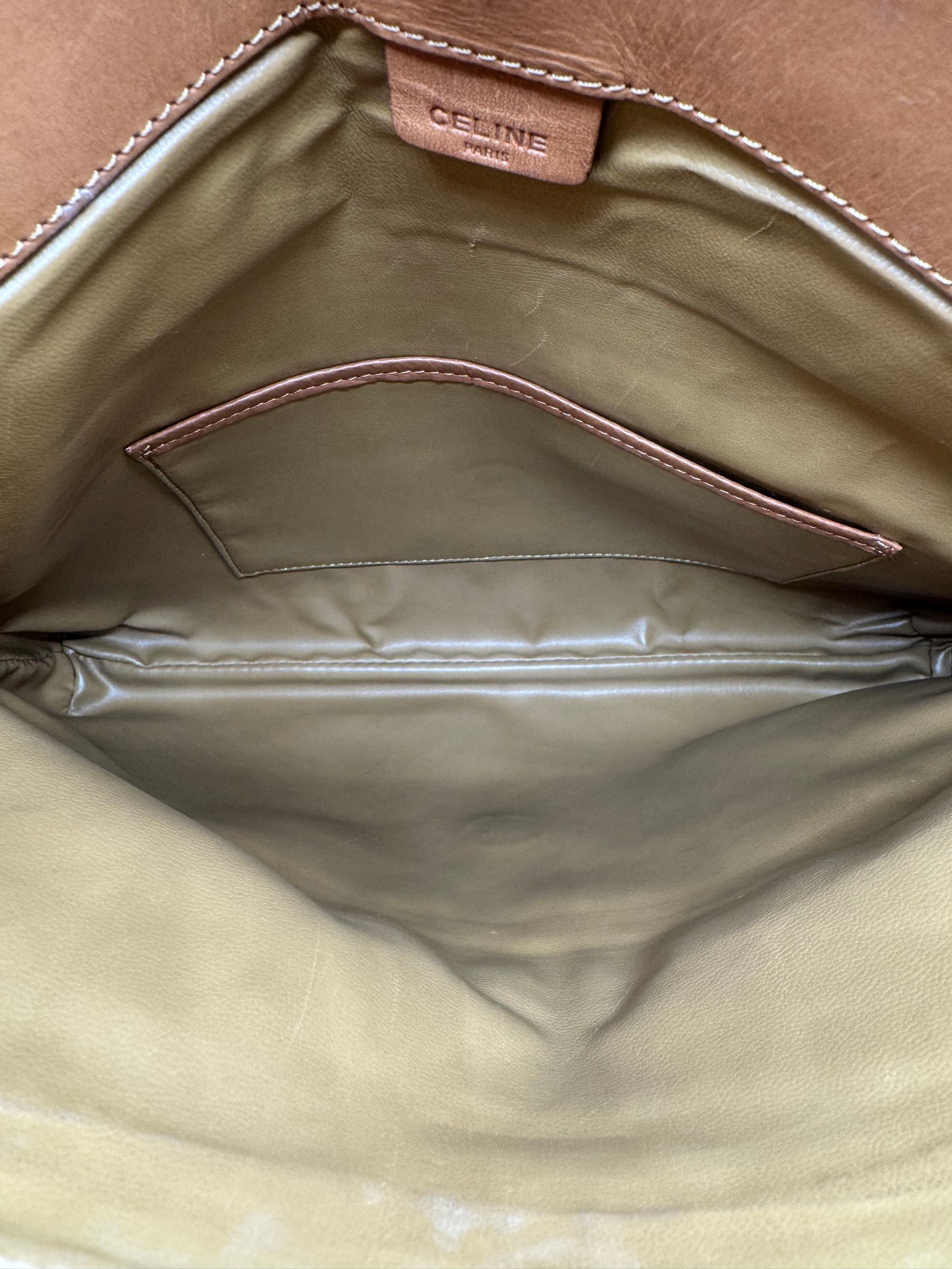 Vintage Celine Macadam Clutch- Tan
