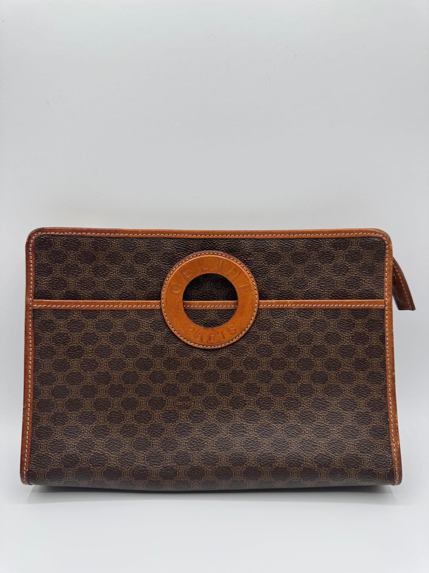 Vintage Celine Macadam Clutch- Brown