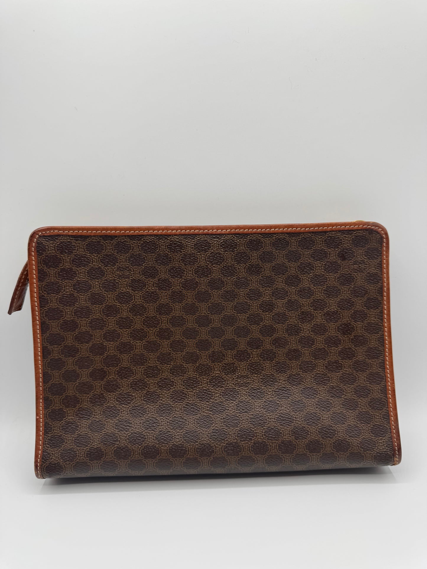 Vintage Celine Macadam Clutch- Brown