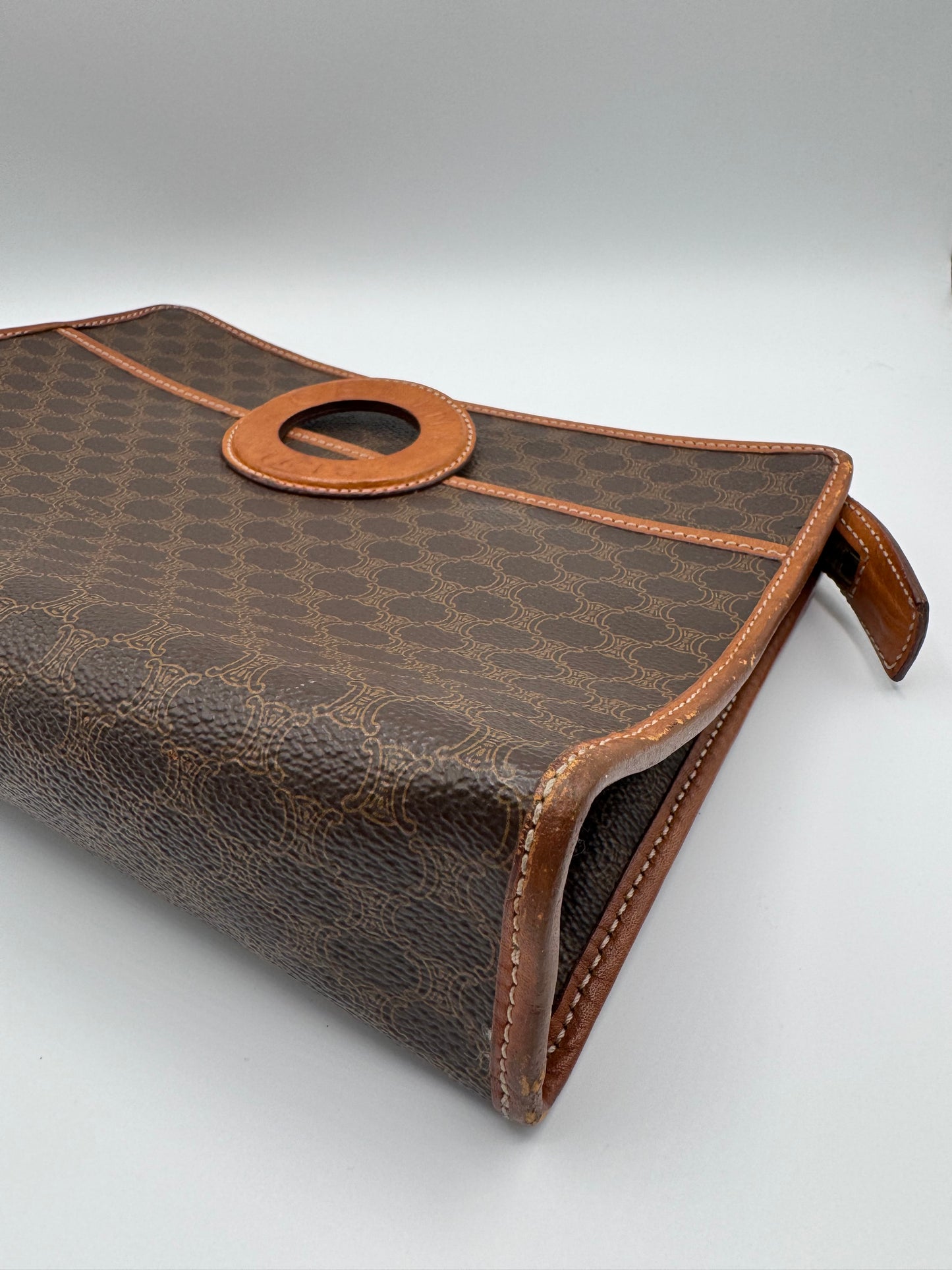 Vintage Celine Macadam Clutch- Brown