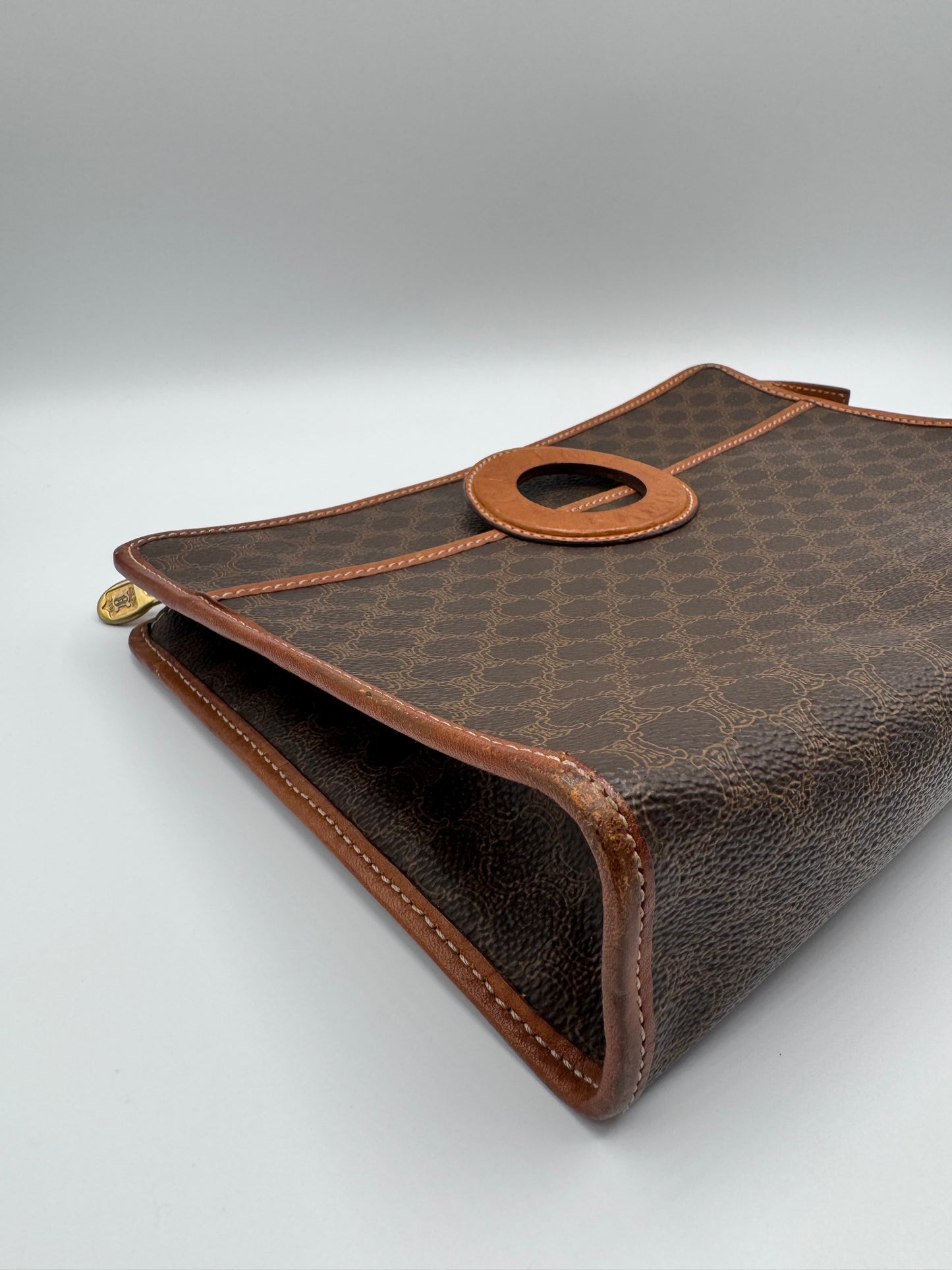 Vintage Celine Macadam Clutch- Brown