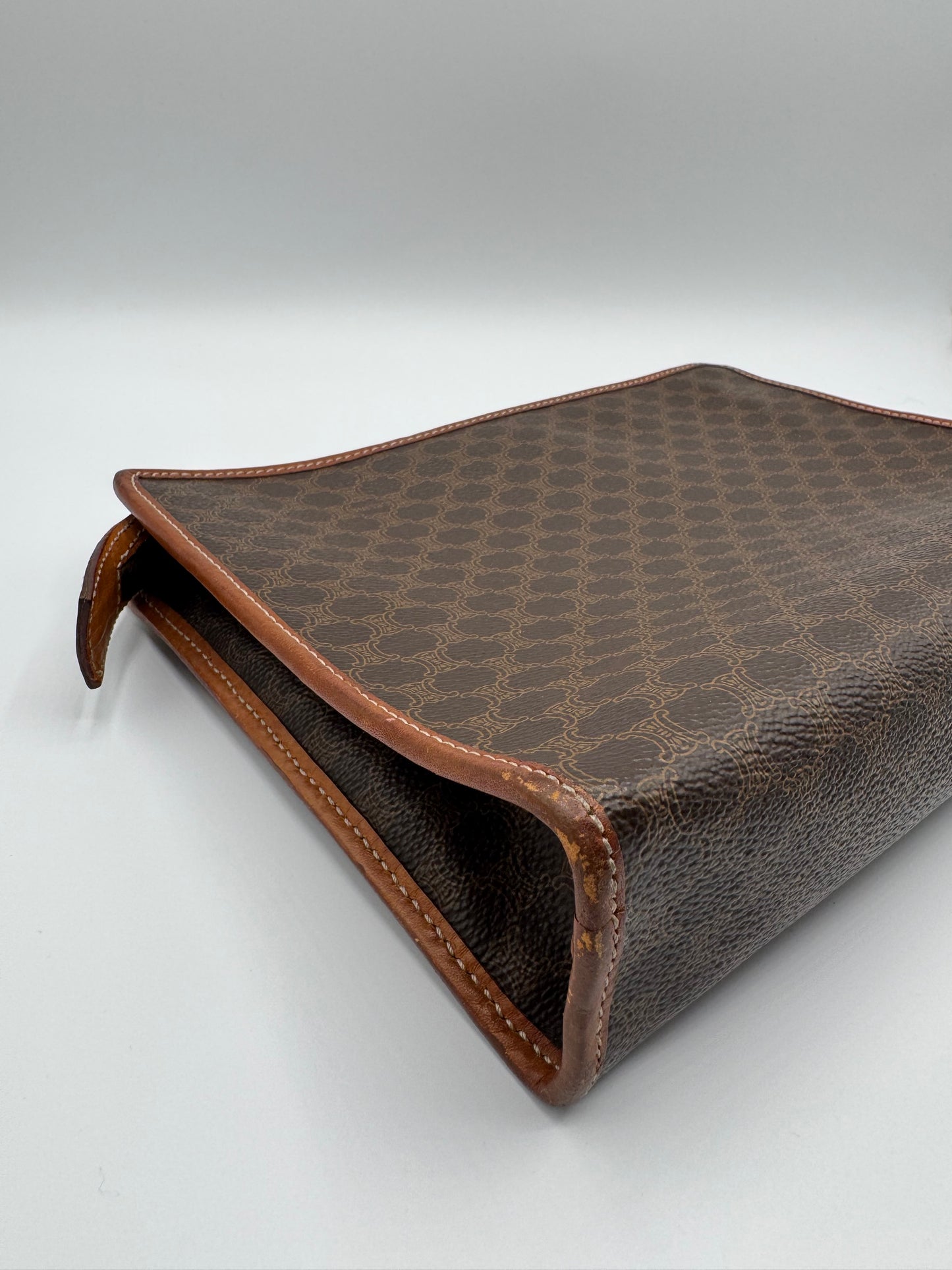 Vintage Celine Macadam Clutch- Brown
