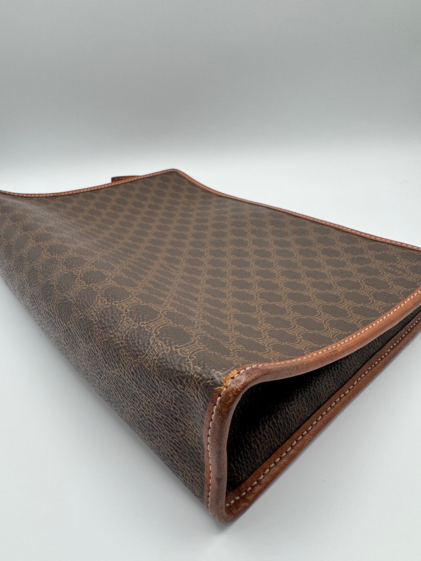 Vintage Celine Macadam Clutch- Brown