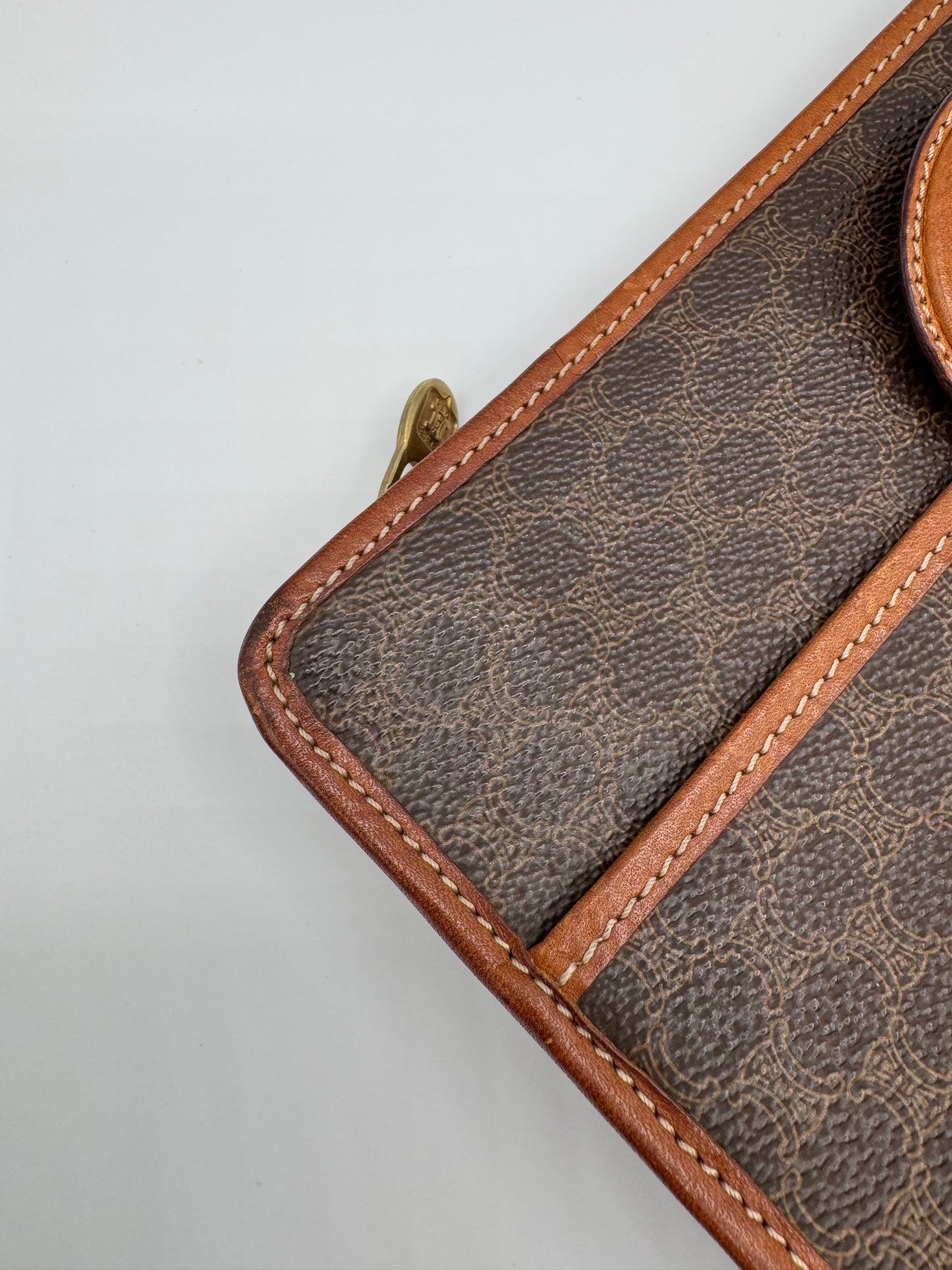 Vintage Celine Macadam Clutch- Brown