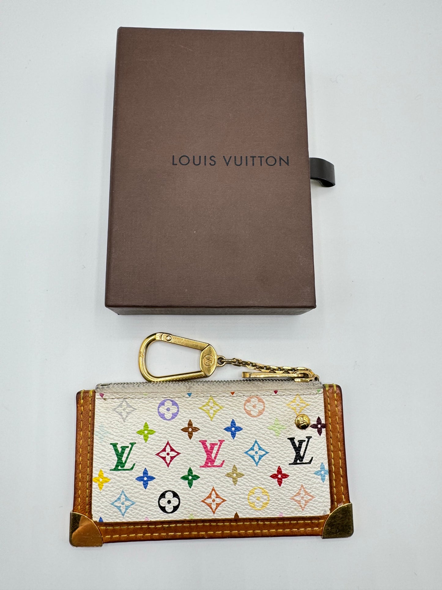 Vintage Louis Vuitton x Murakami Multicolor Key Pouch- White