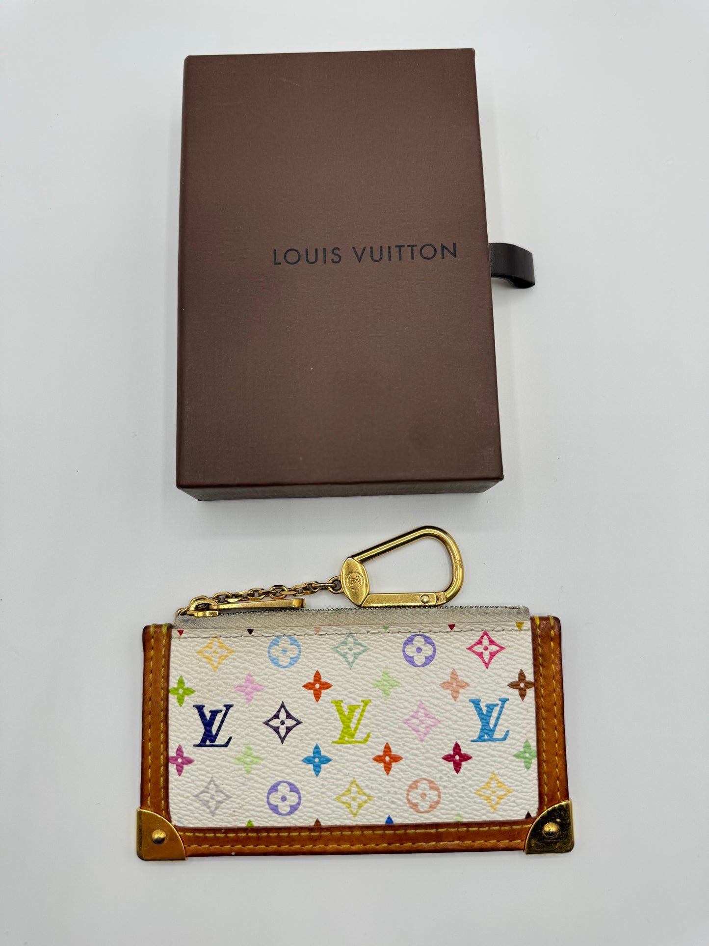 Vintage Louis Vuitton x Murakami Multicolor Key Pouch- White