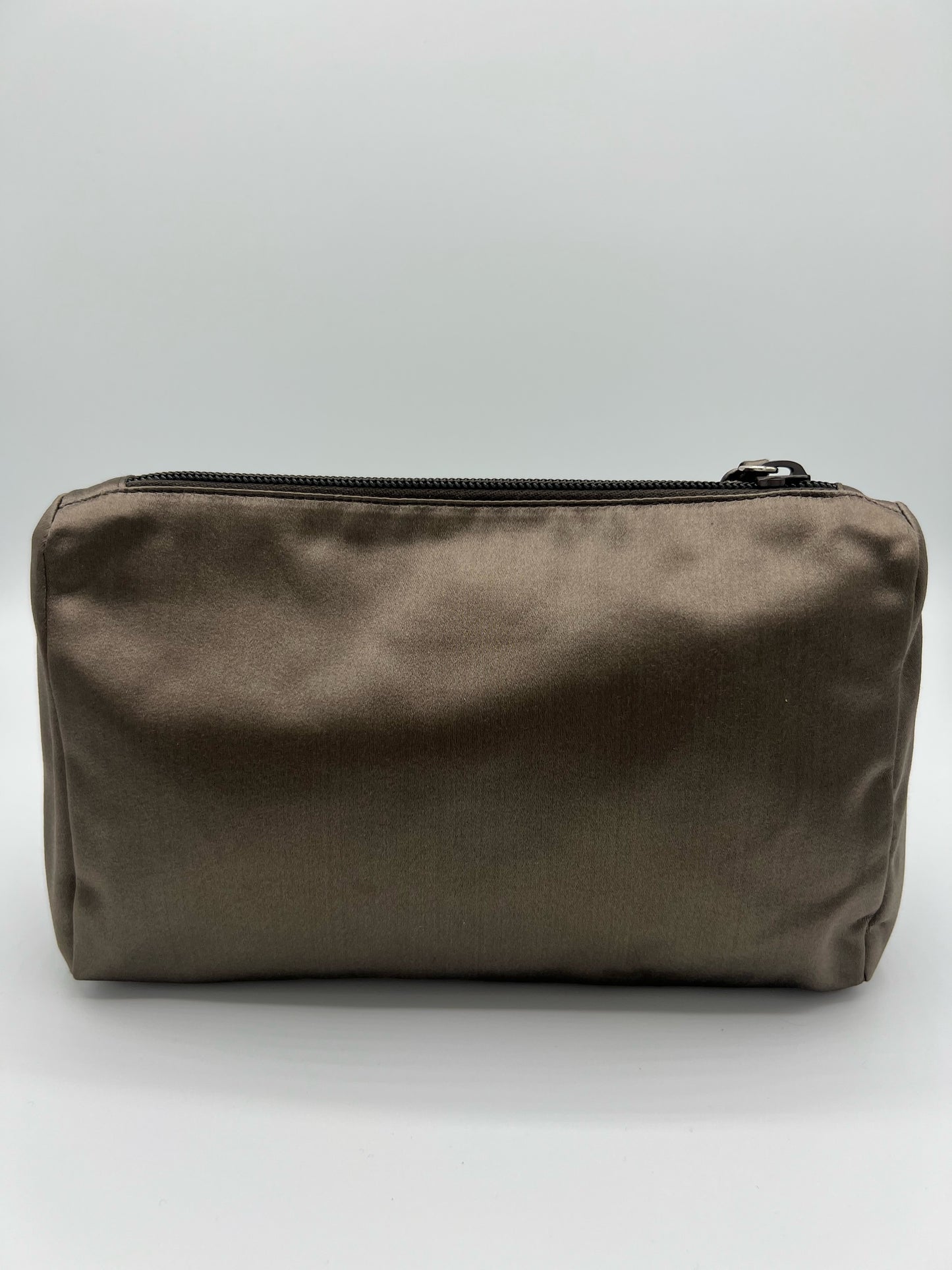 Prada Grey Satin Pouch