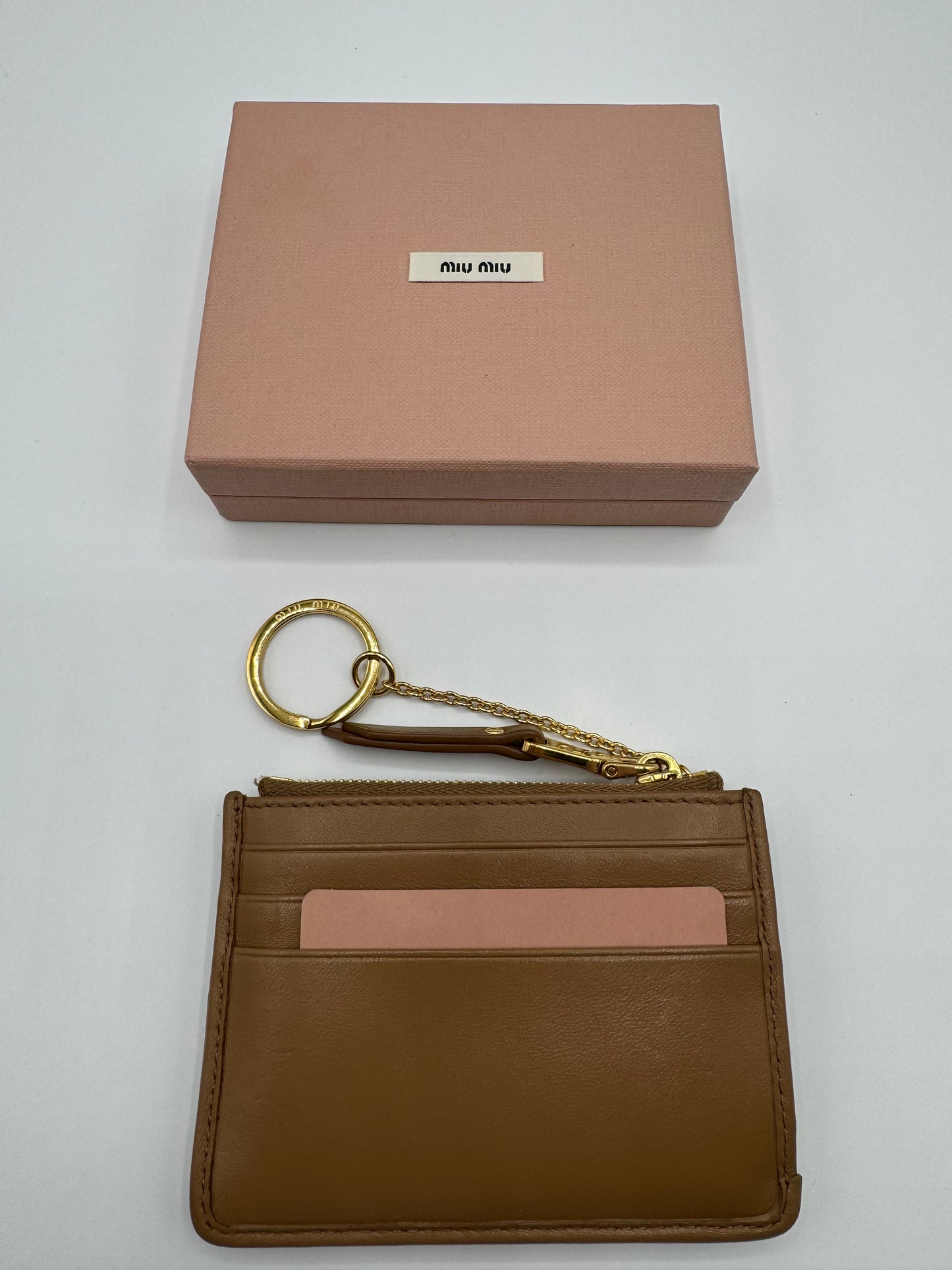 Miu Miu Tan Key Pouch