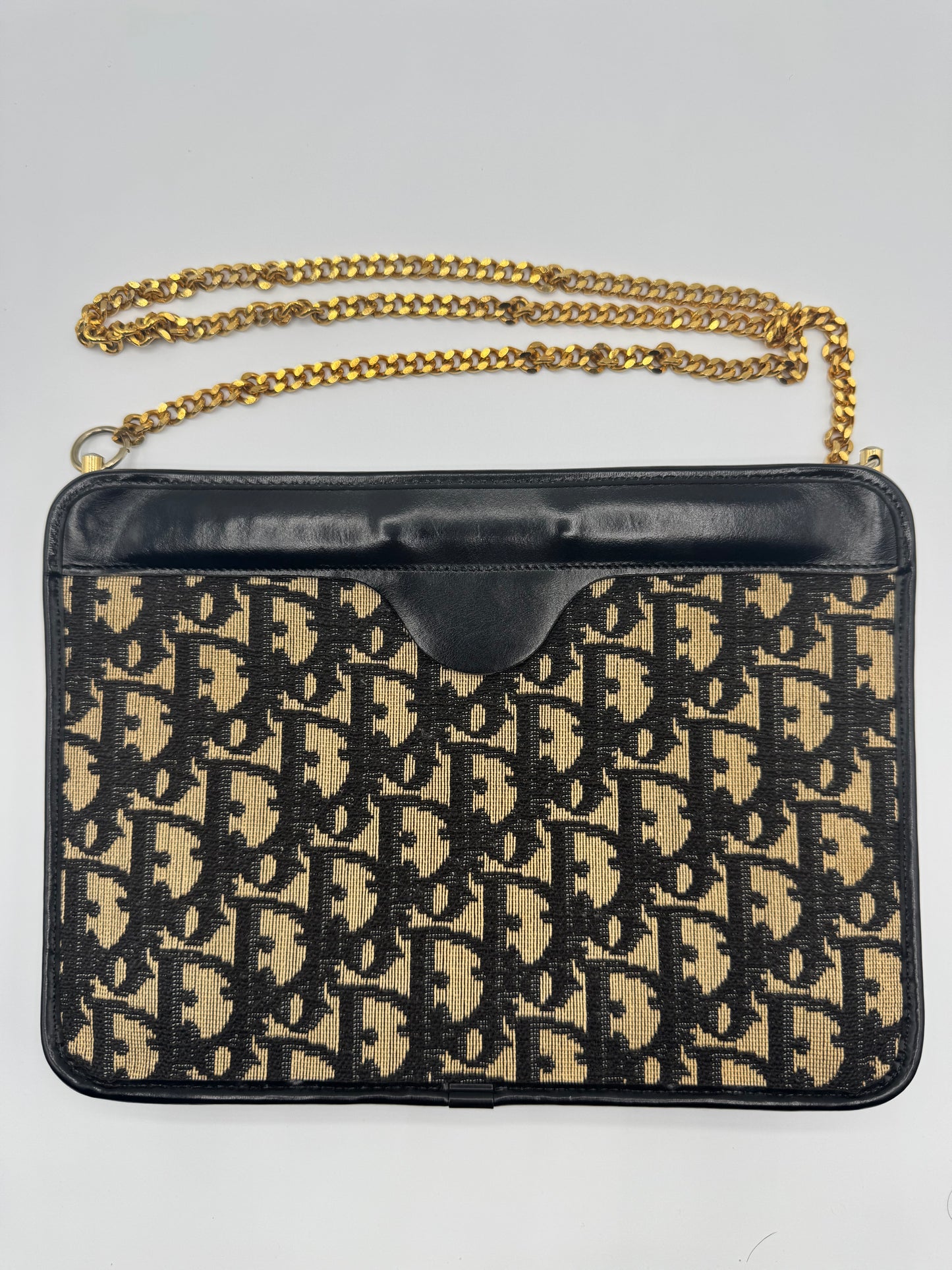 Vintage Dior Clutch on Chain- Navy