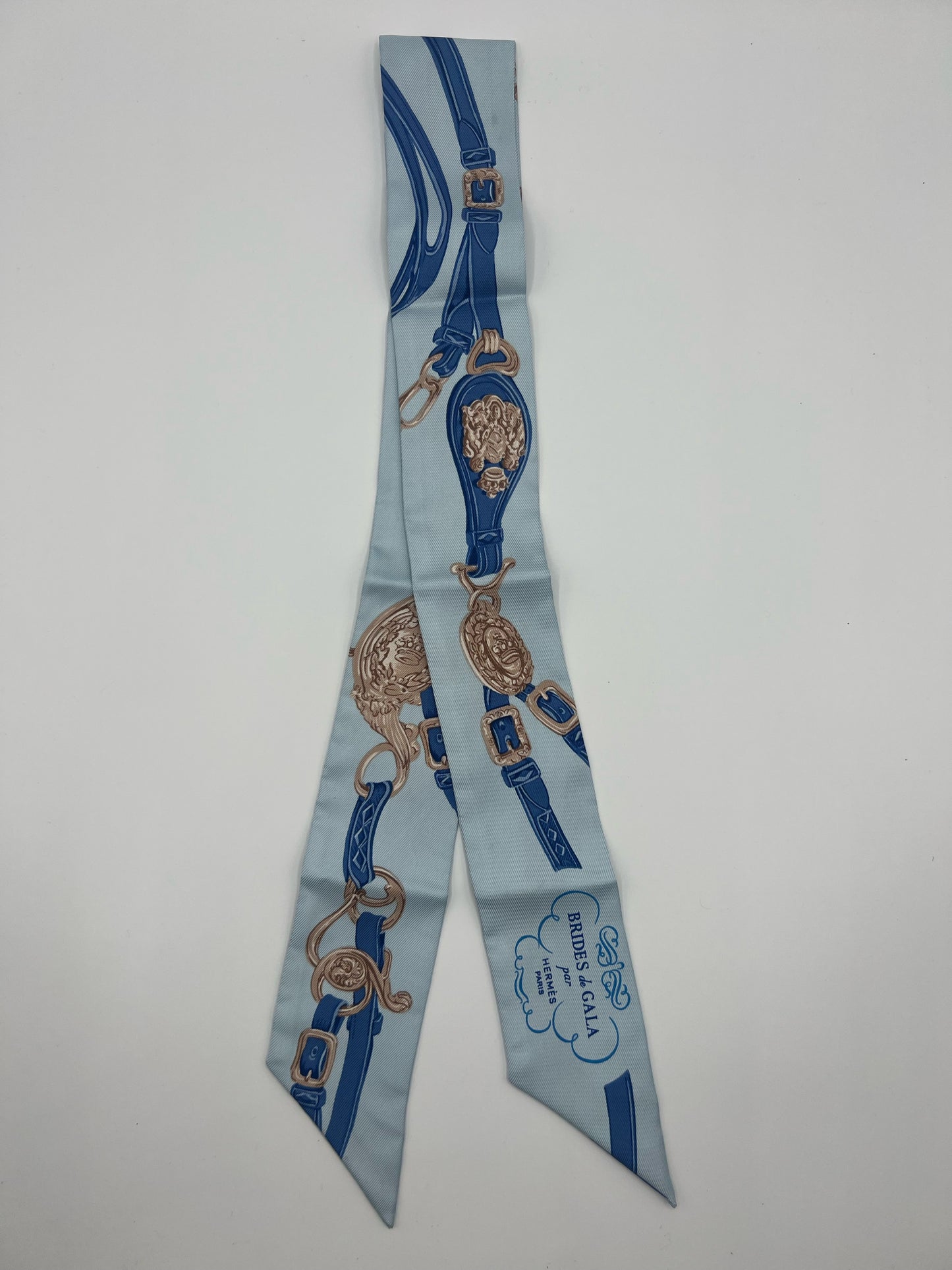 Hermes Blue Twilly Scarf