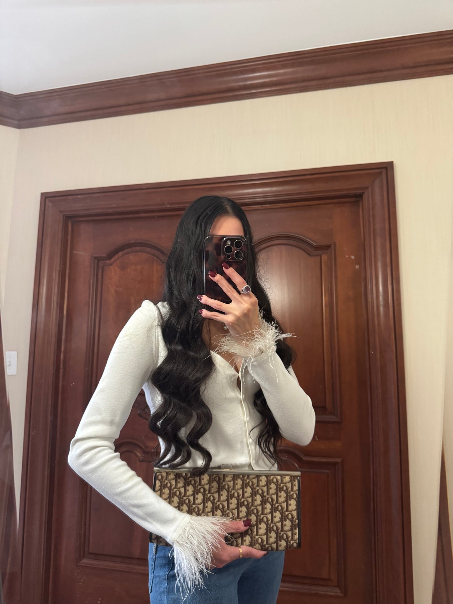 Vintage Dior Trotter Clutch- Brown