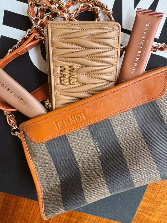 Vintage Fendi Stripe Clutch/Crossbody
