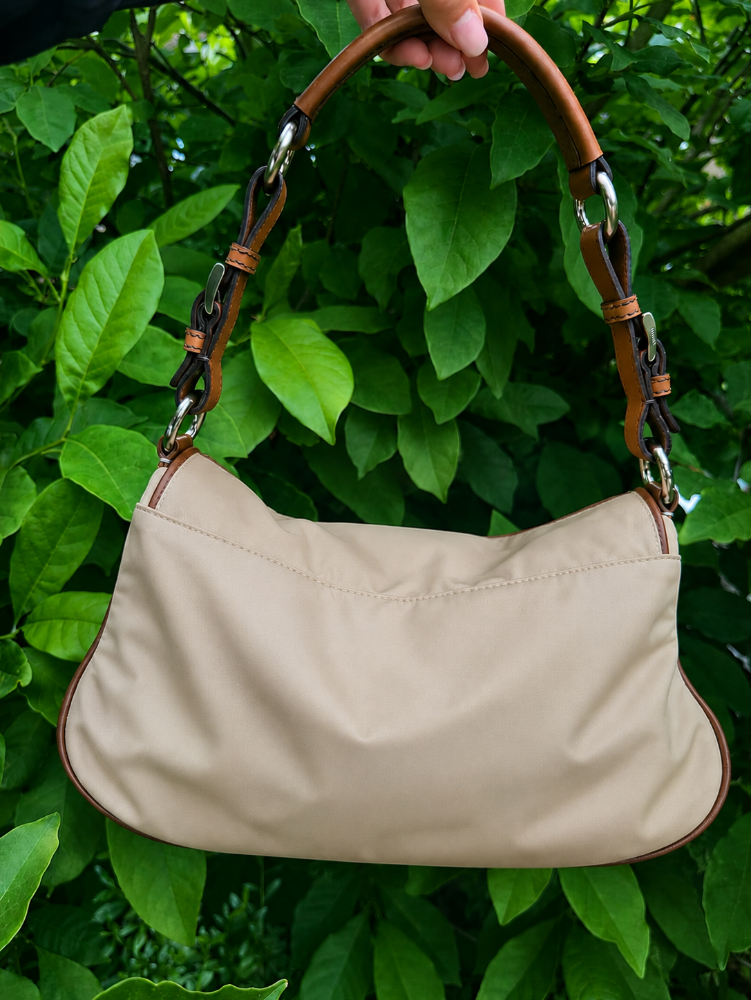 Vintage Prada Nylon Khaki Shoulder Bag