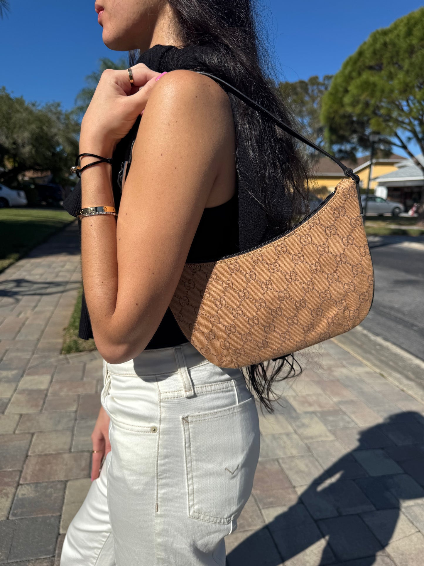 Vintage Gucci Monogram Hobo Bag