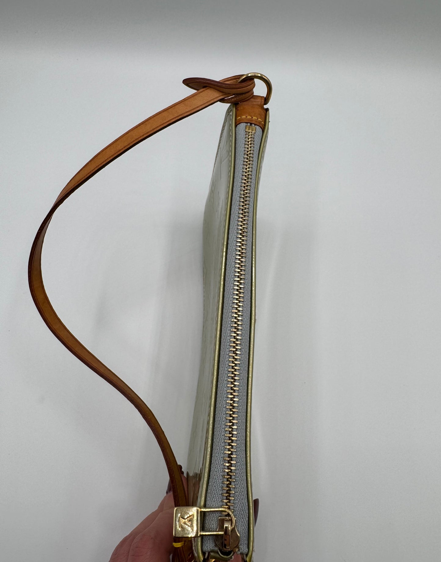 Vintage LV Vernis Pouchette Bag- Mint Green