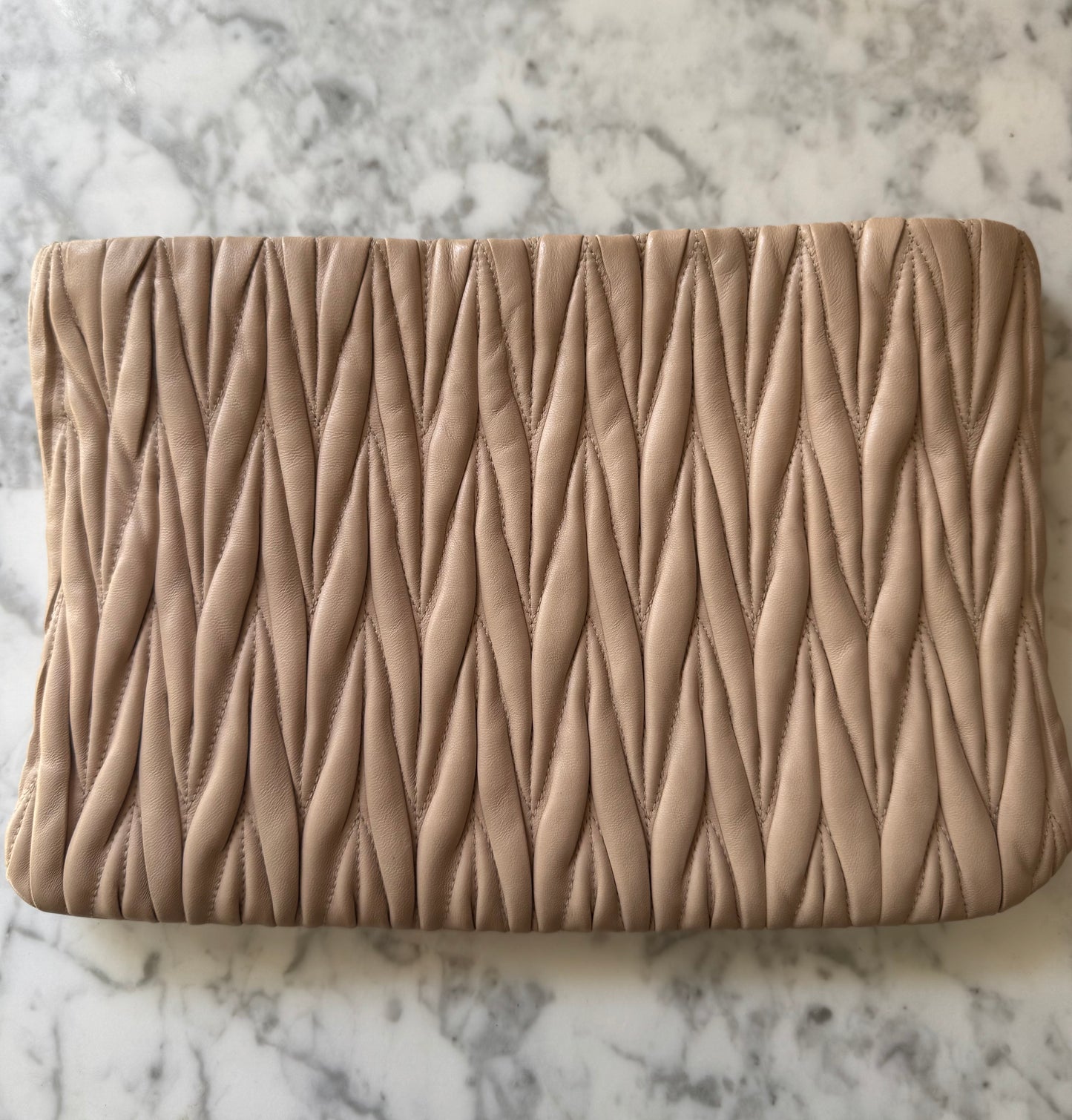 Miu Miu Beige Leather Clutch