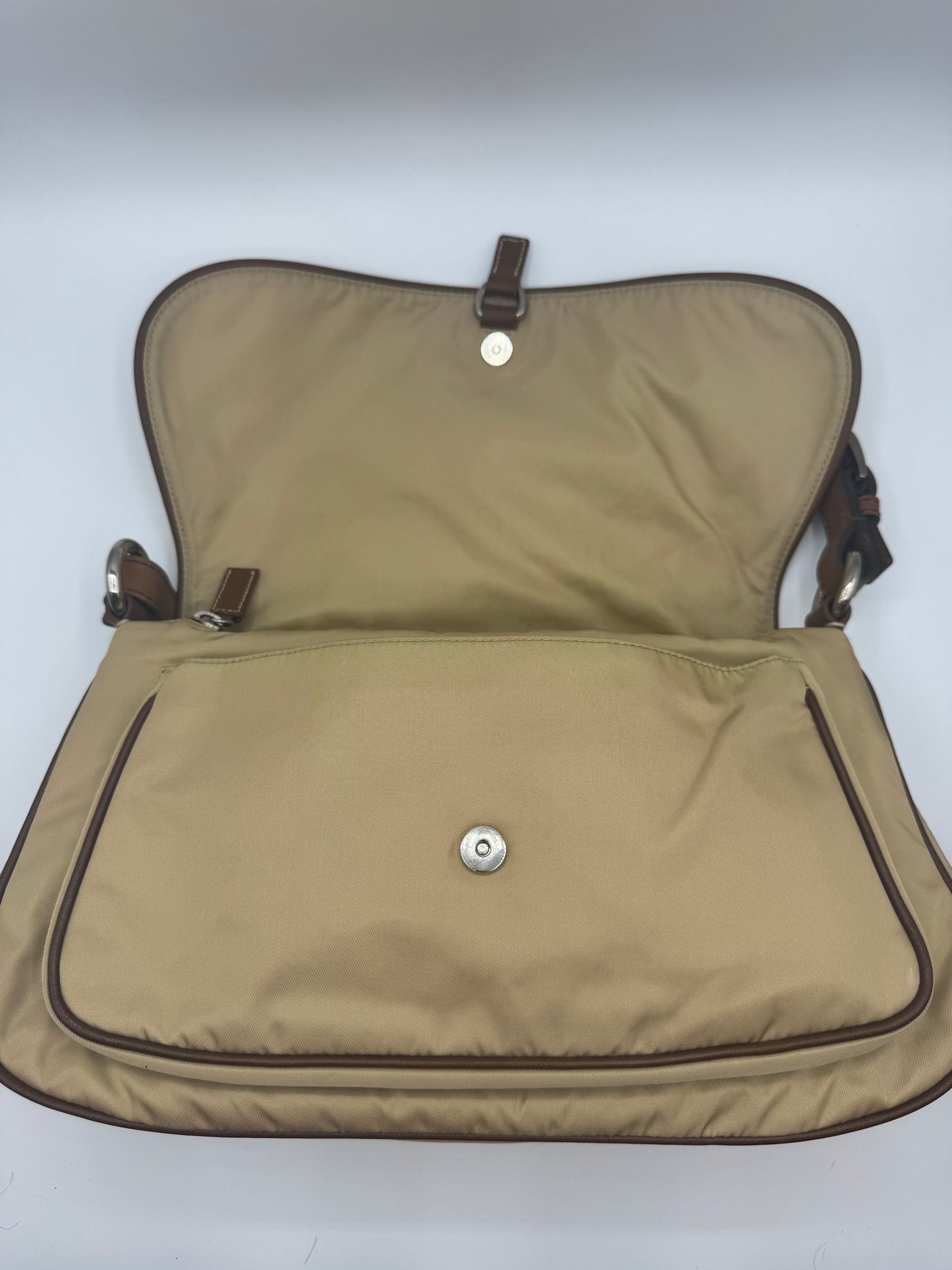 Vintage Prada Nylon Khaki Shoulder Bag