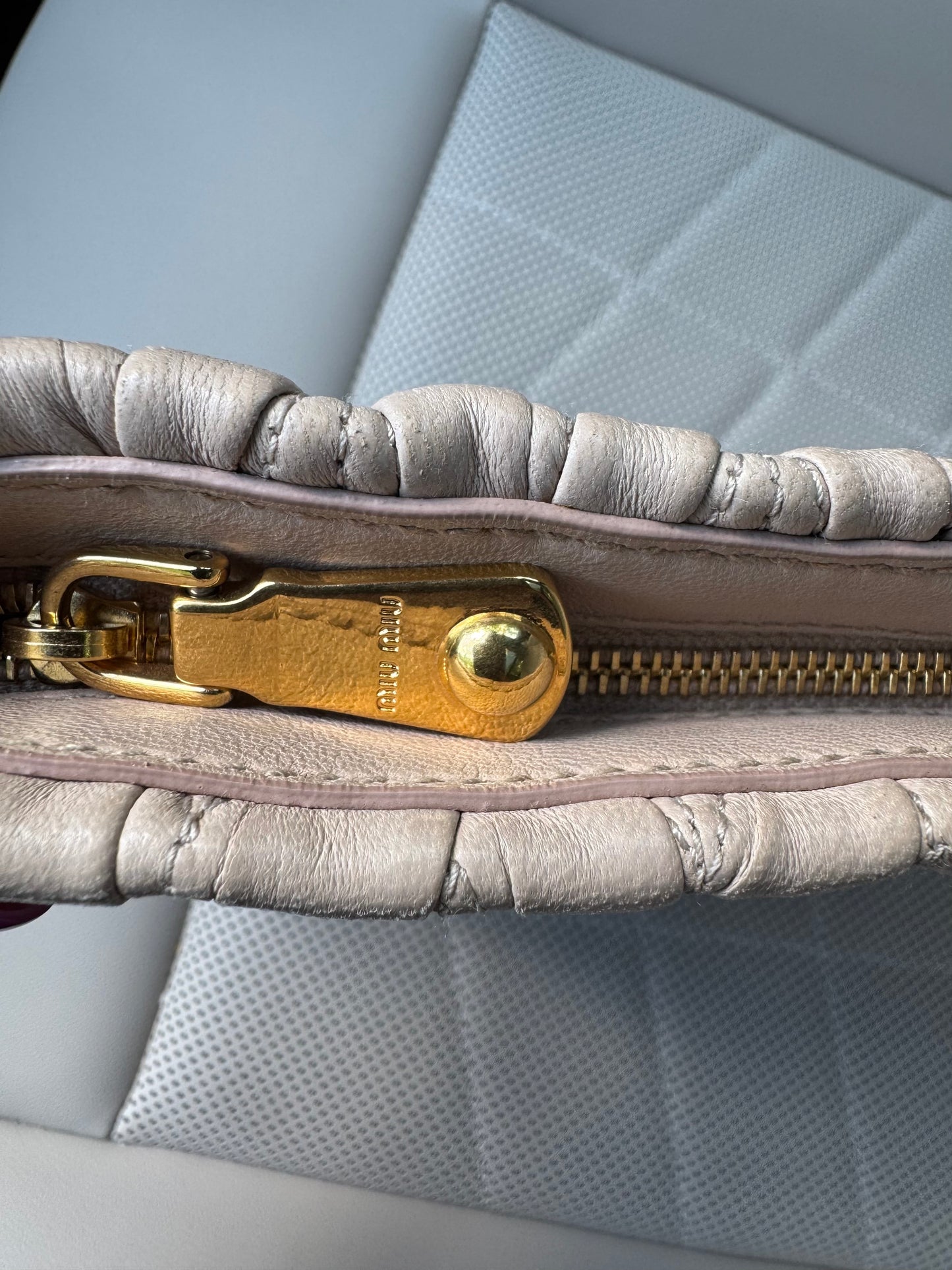 Miu Miu Beige Leather Clutch