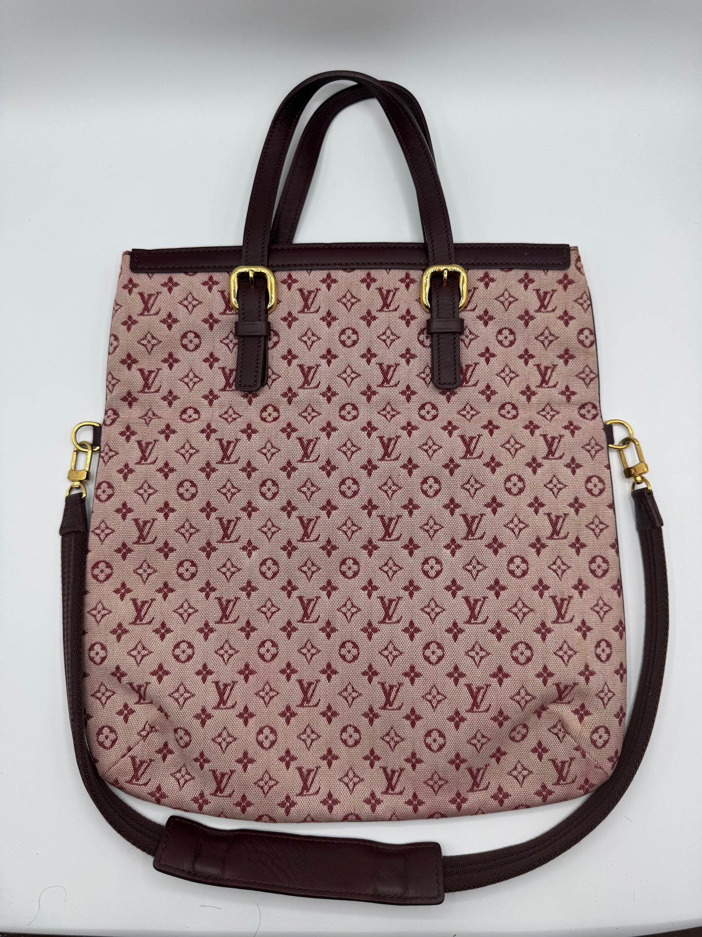 Vintage LV Denim Burgundy Tote