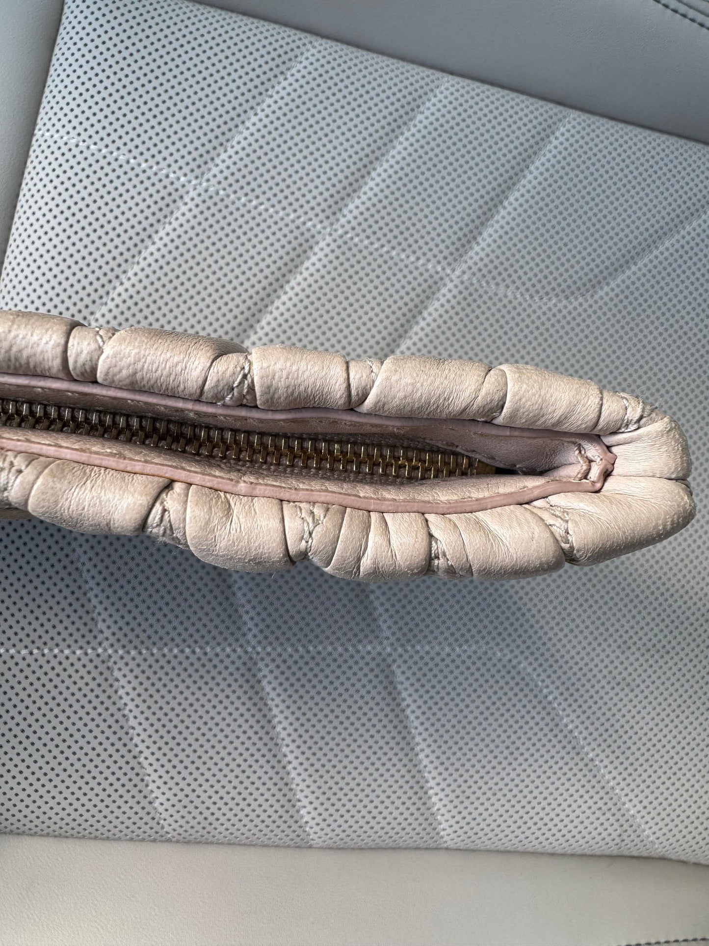 Miu Miu Beige Leather Clutch