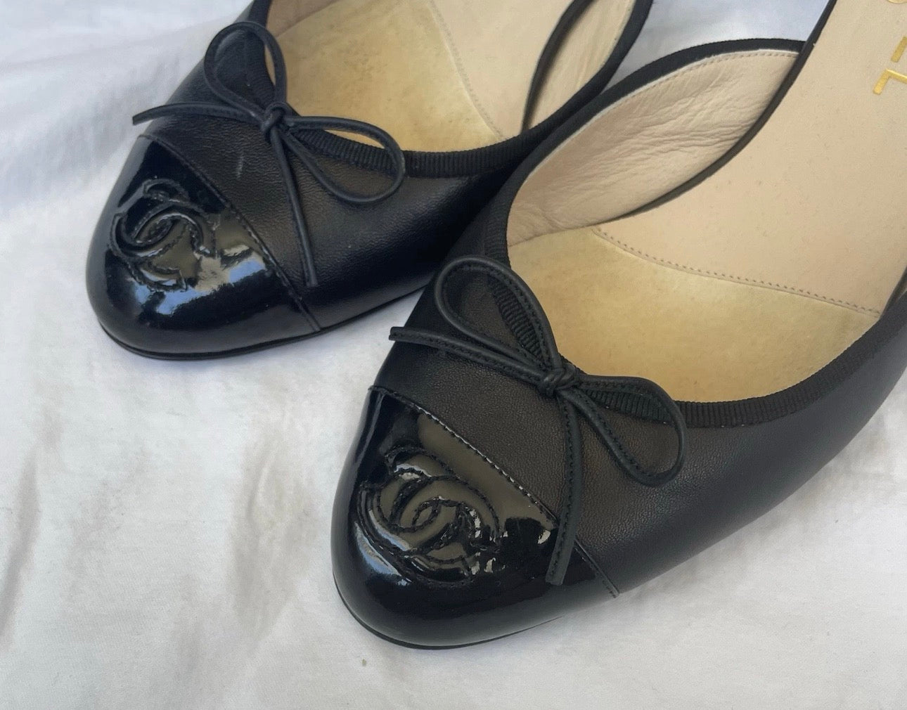 Vintage Chanel Black Kitten Heel Mules
