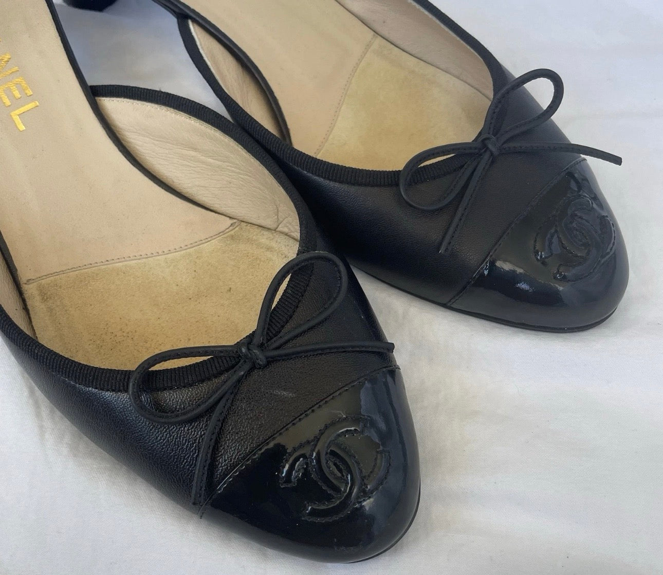 Vintage Chanel Black Kitten Heel Mules