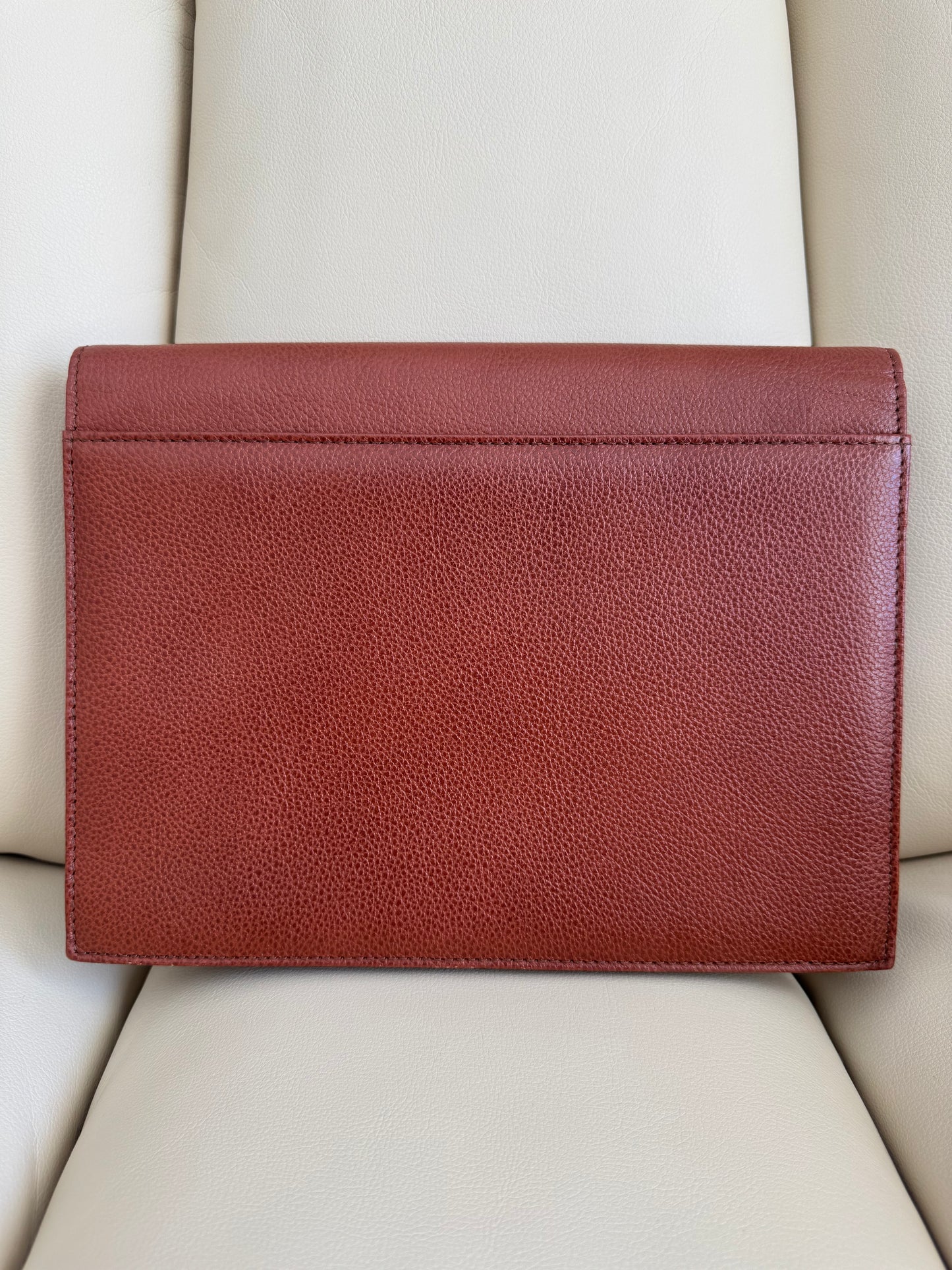 Vintage YSL Light Brown Leather Clutch