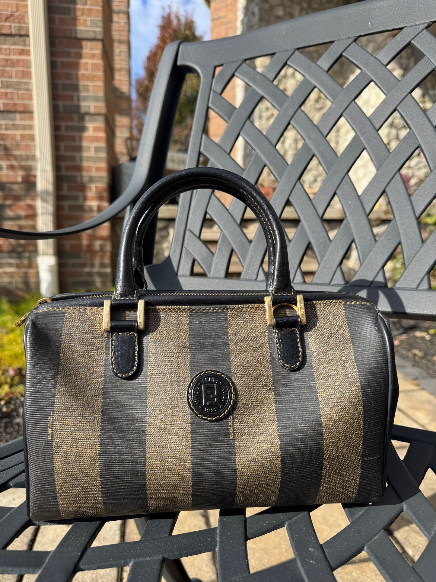 Vintage Fendi Mini Boston Bag- Black