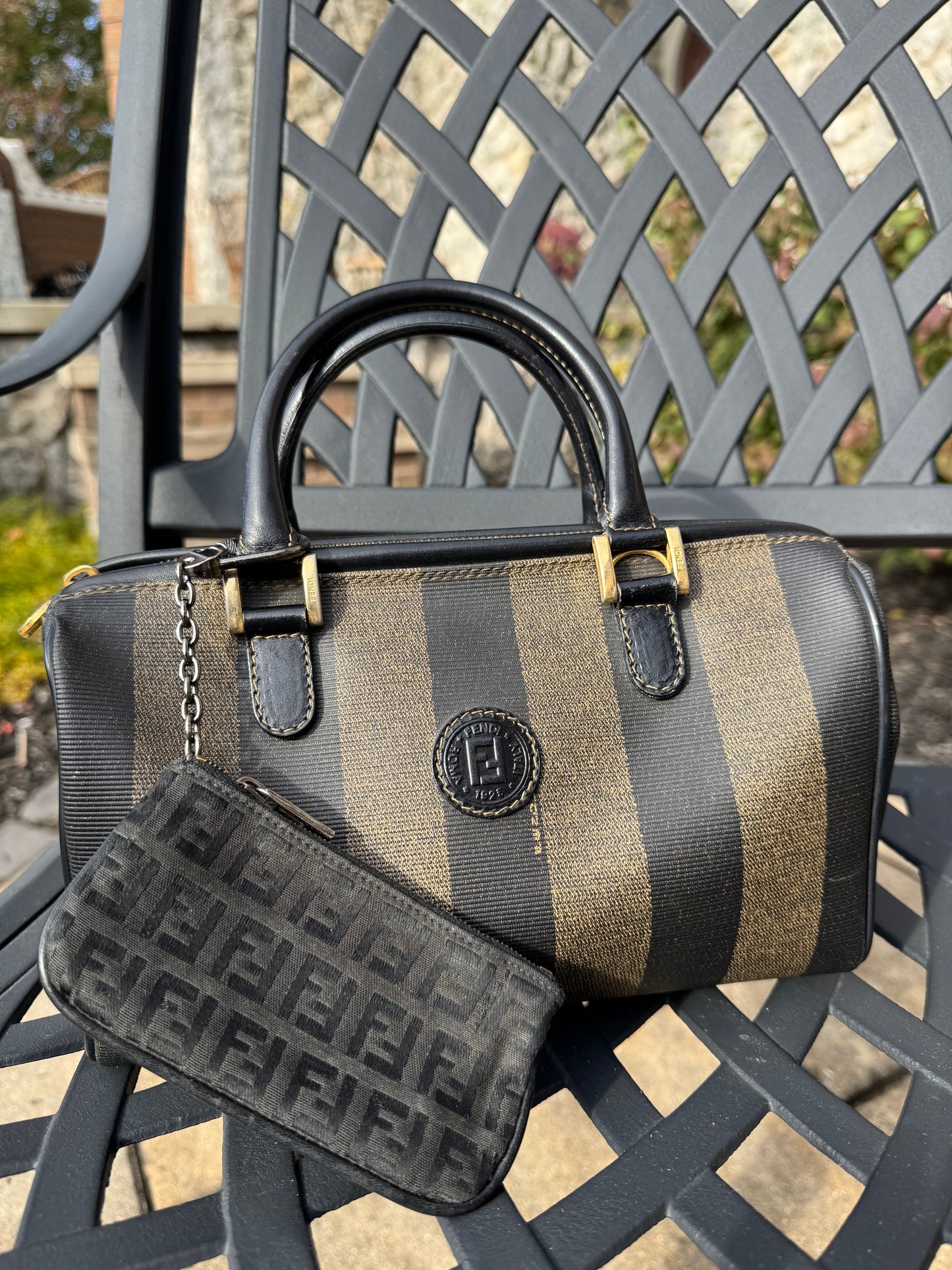 Vintage Fendi Mini Boston Bag- Black