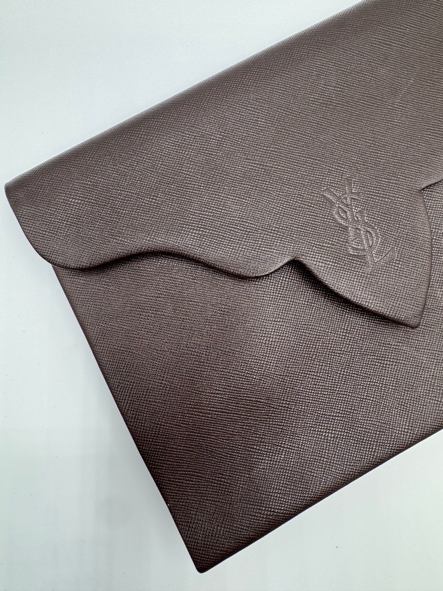 Vintage YSL Brown Leather Clutch
