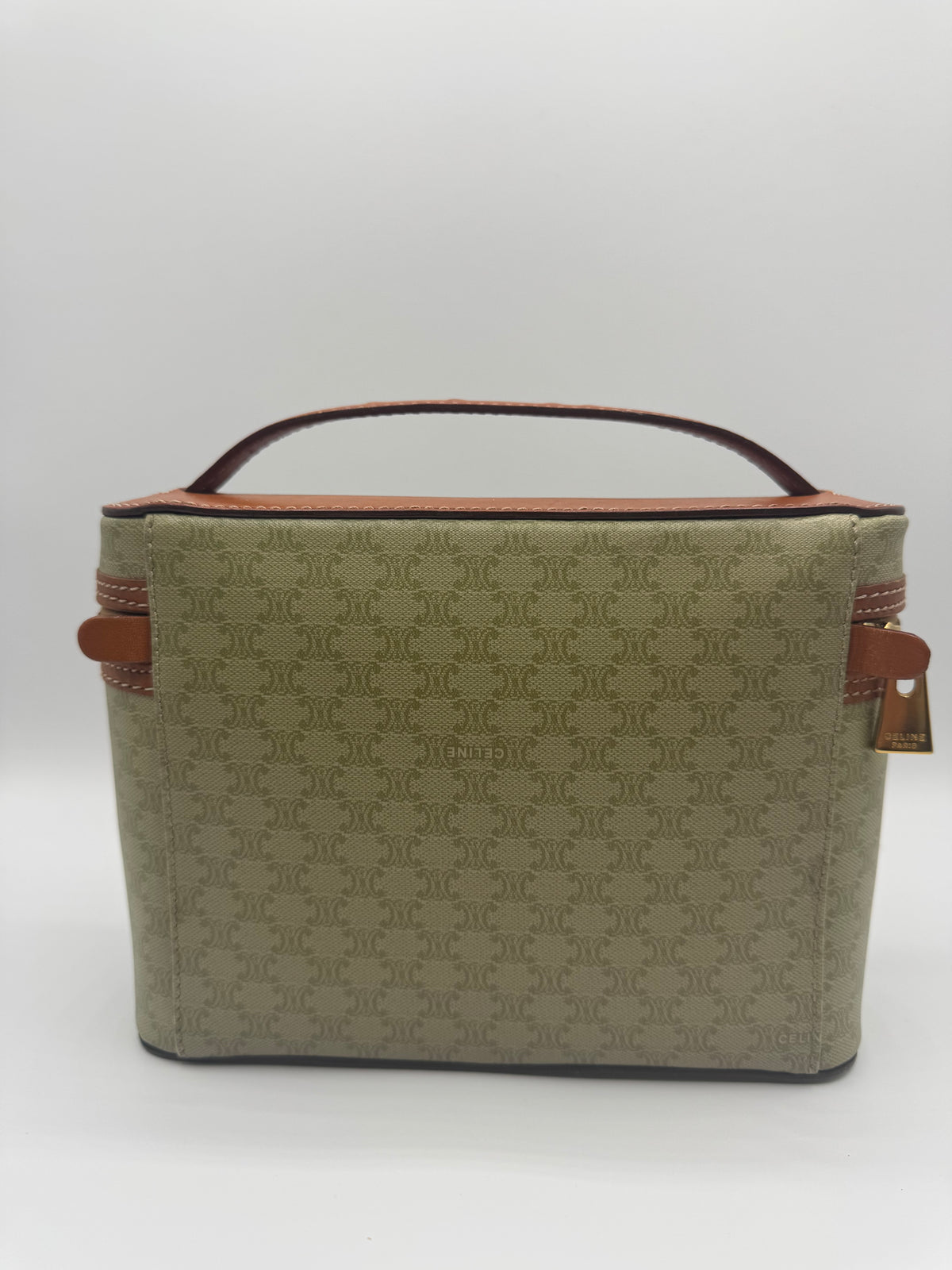 Vintage Celine Macadam Tan Vanity Bag