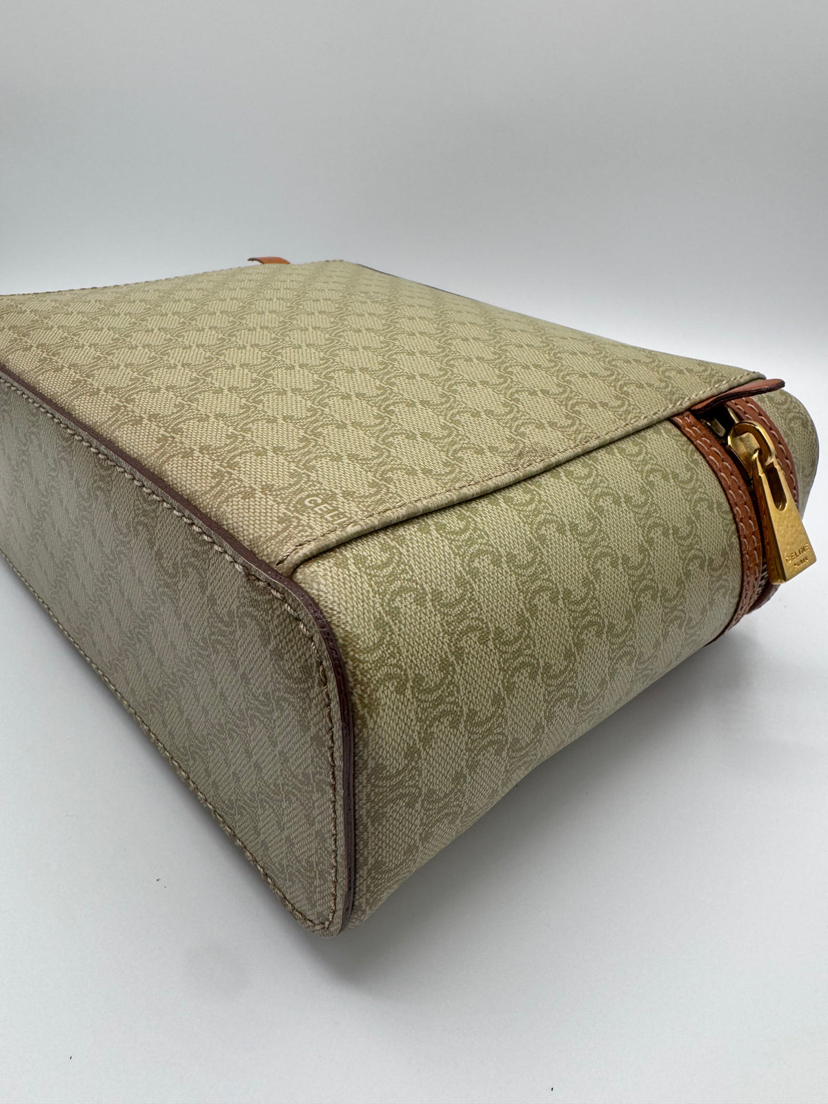 Vintage Celine Macadam Tan Vanity Bag