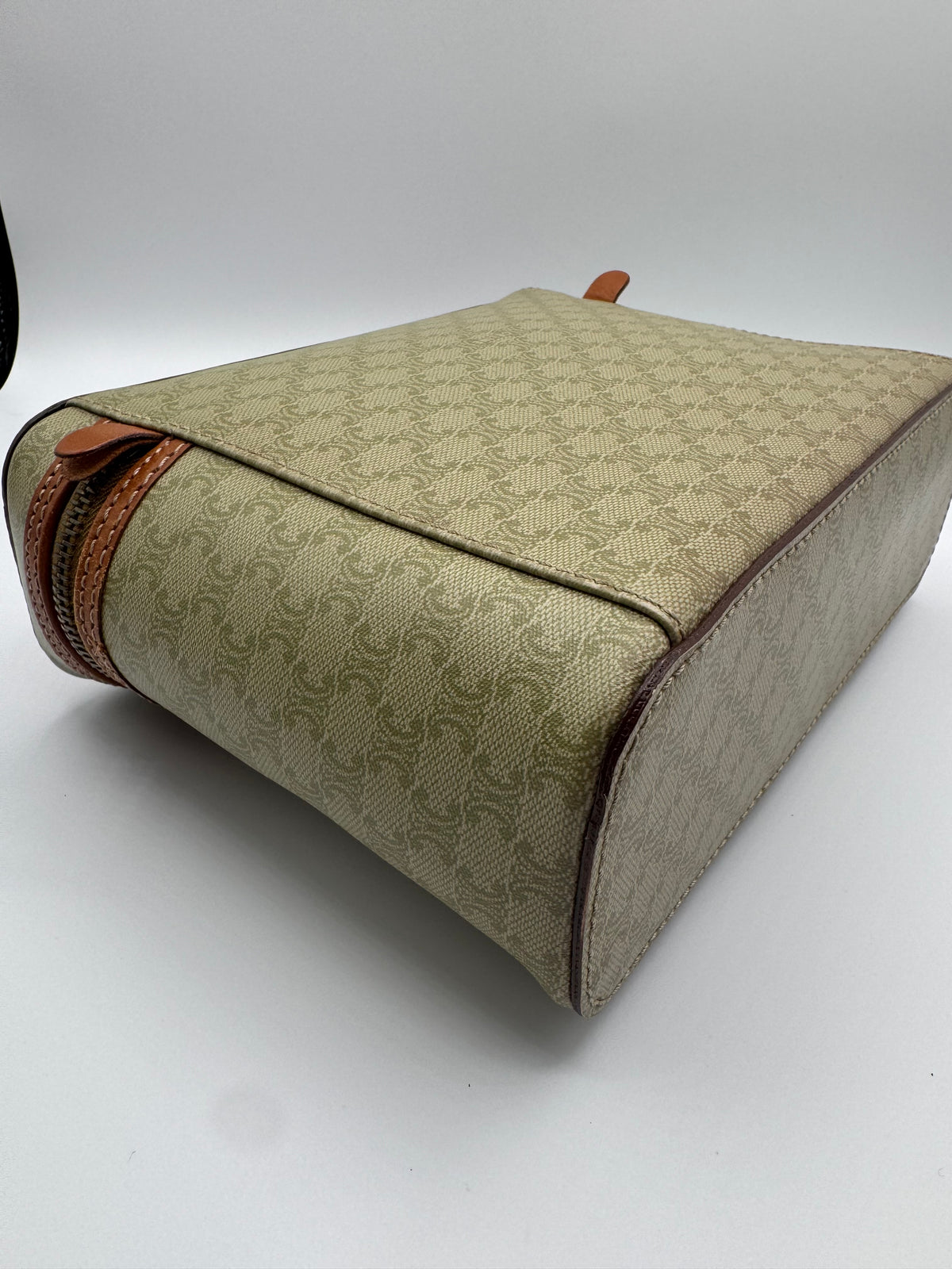 Vintage Celine Macadam Tan Vanity Bag