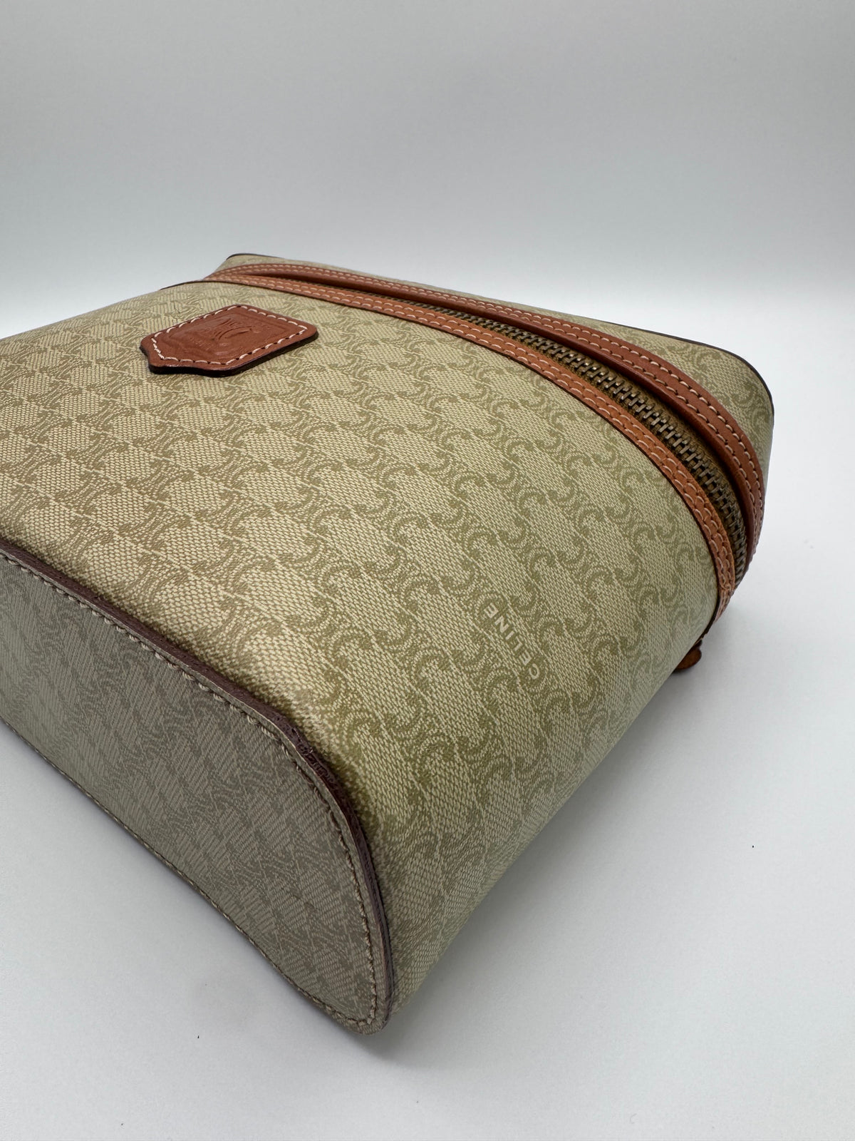Vintage Celine Macadam Tan Vanity Bag