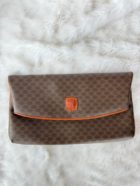 Vintage Celine Macadam Brown Clutch