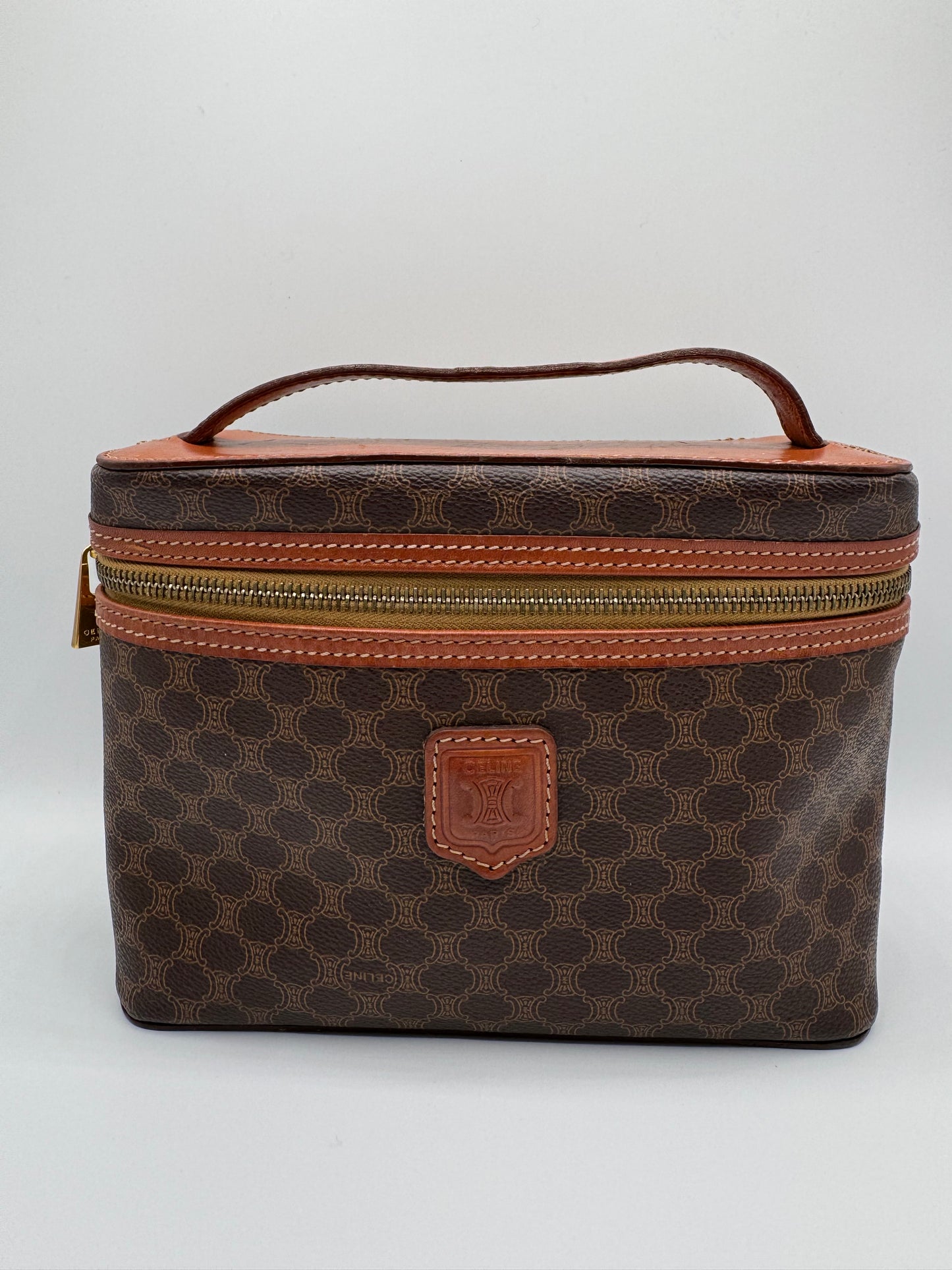 Vintage Celine Macadam Brown Vanity Bag