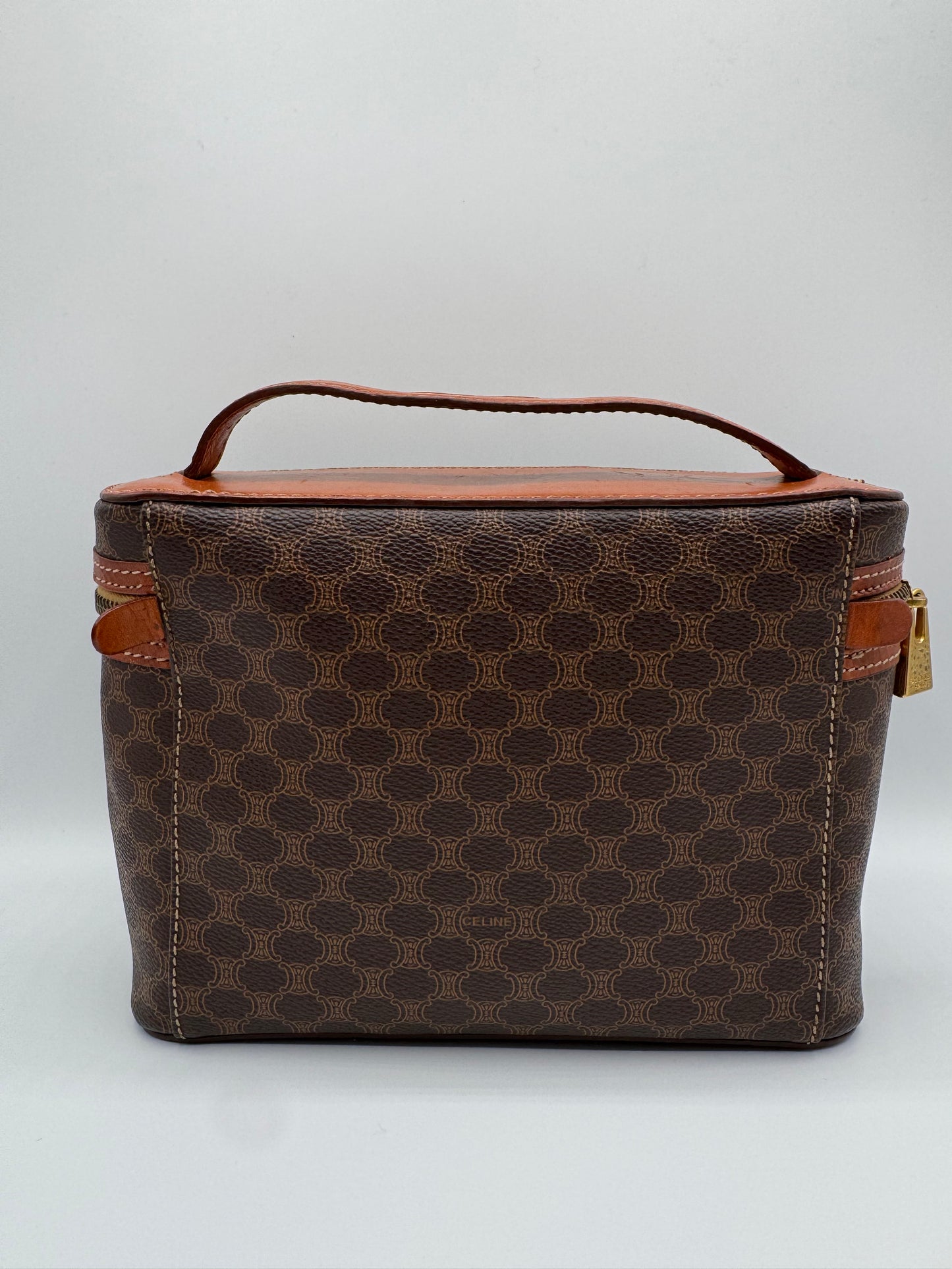 Vintage Celine Macadam Brown Vanity Bag