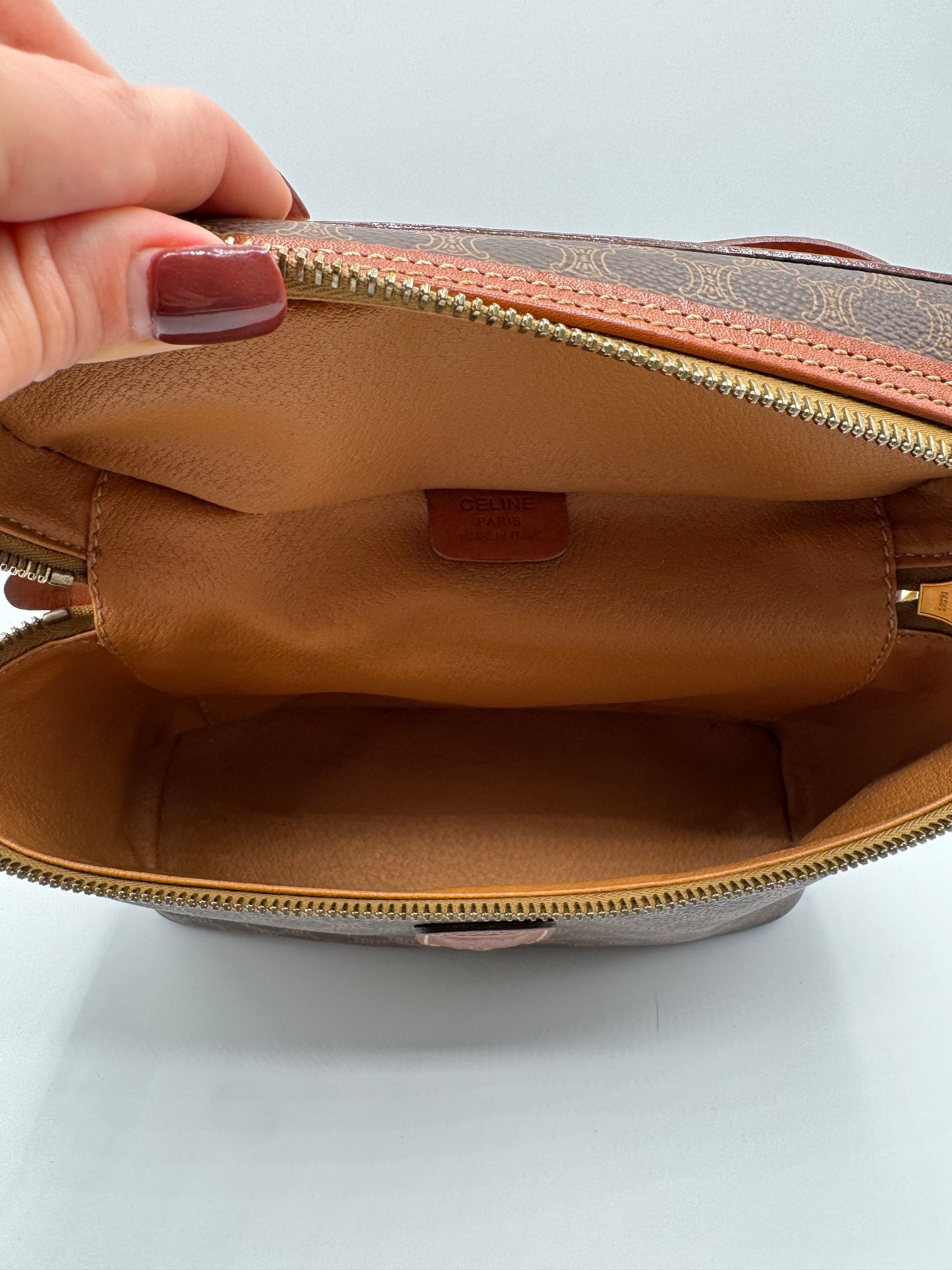 Vintage Celine Macadam Brown Vanity Bag