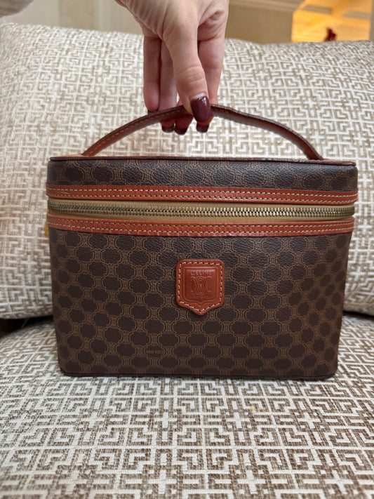 Vintage Celine Macadam Brown Vanity Bag